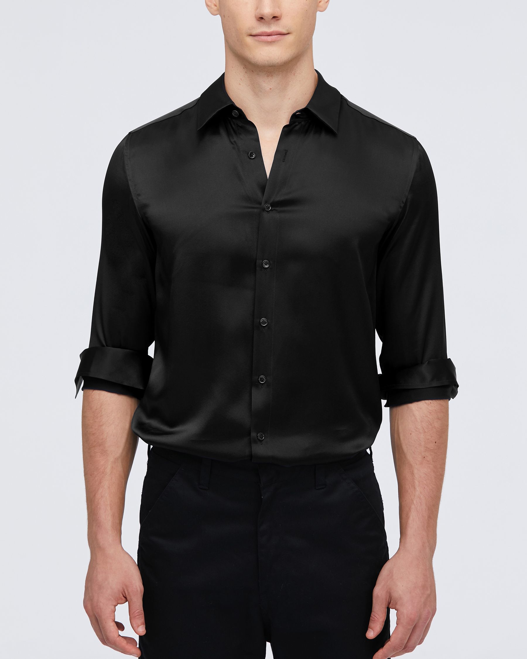 Camicia da uomo basic in seta gelso 22MM