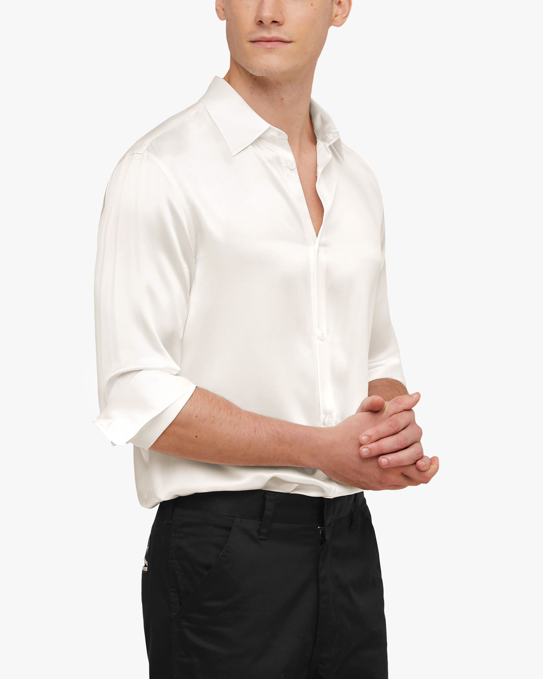 Camicia da uomo basic in seta gelso 22MM