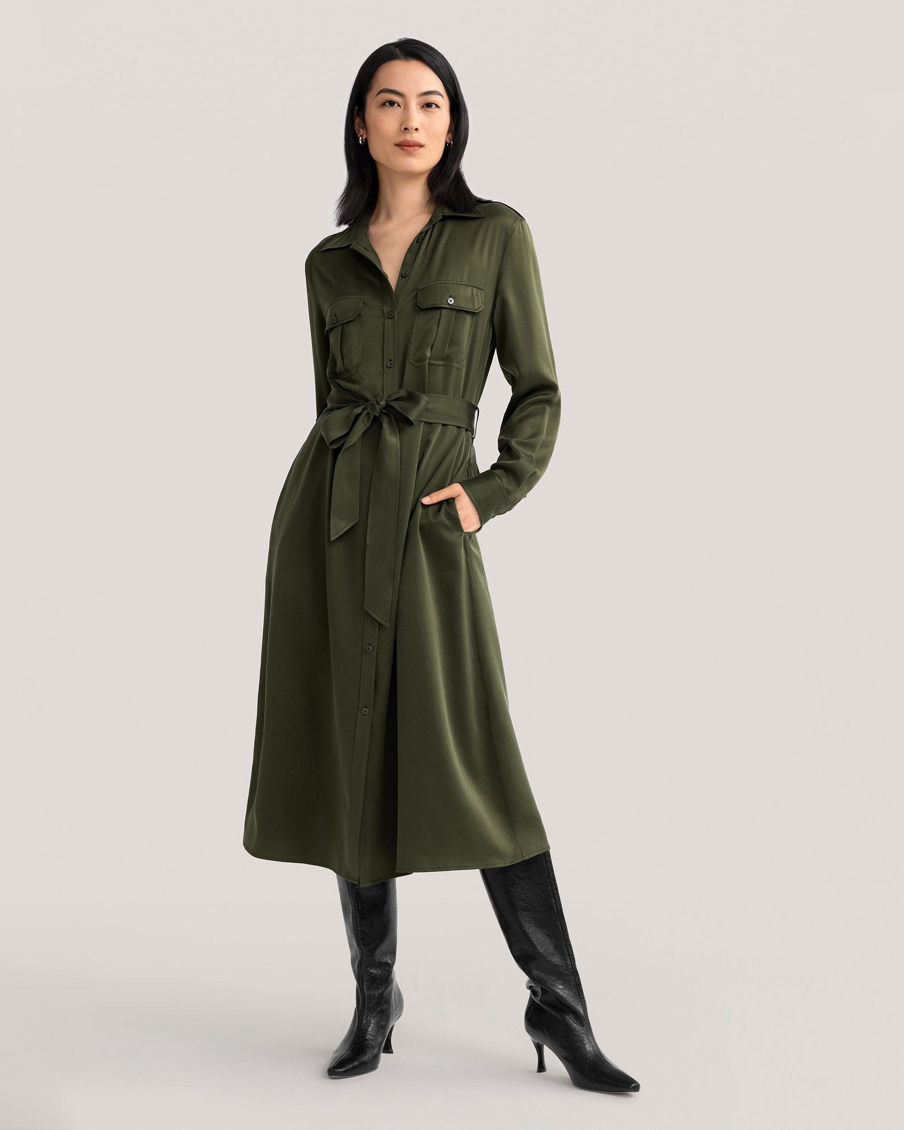 Gezandstraalde Safari Trench-jurk