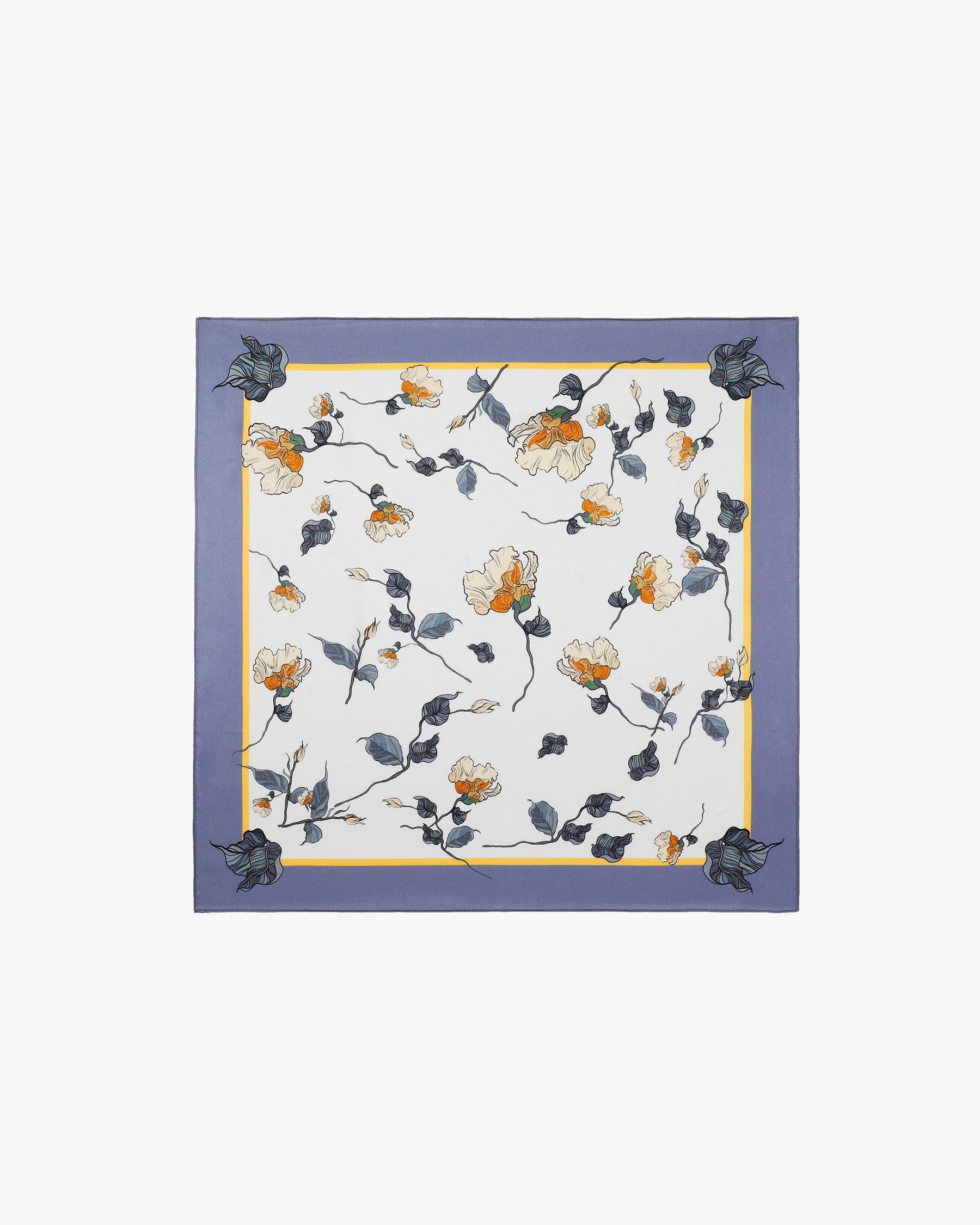 Chic Floral Square Silk Scarf