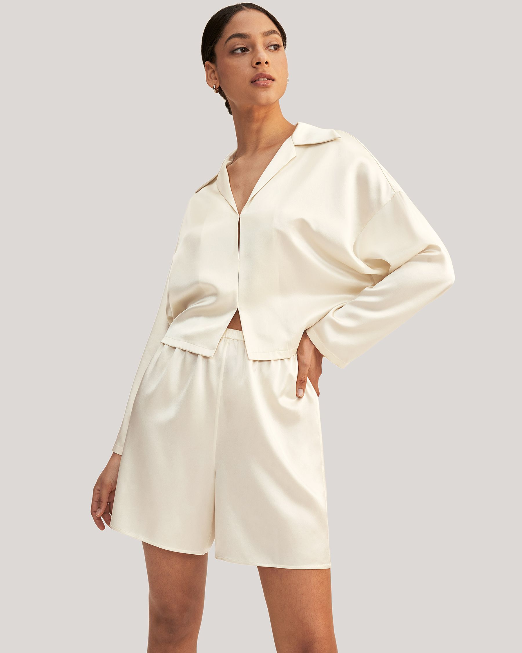 Osmanthus Silk Satin Pullover Pyjamas Set