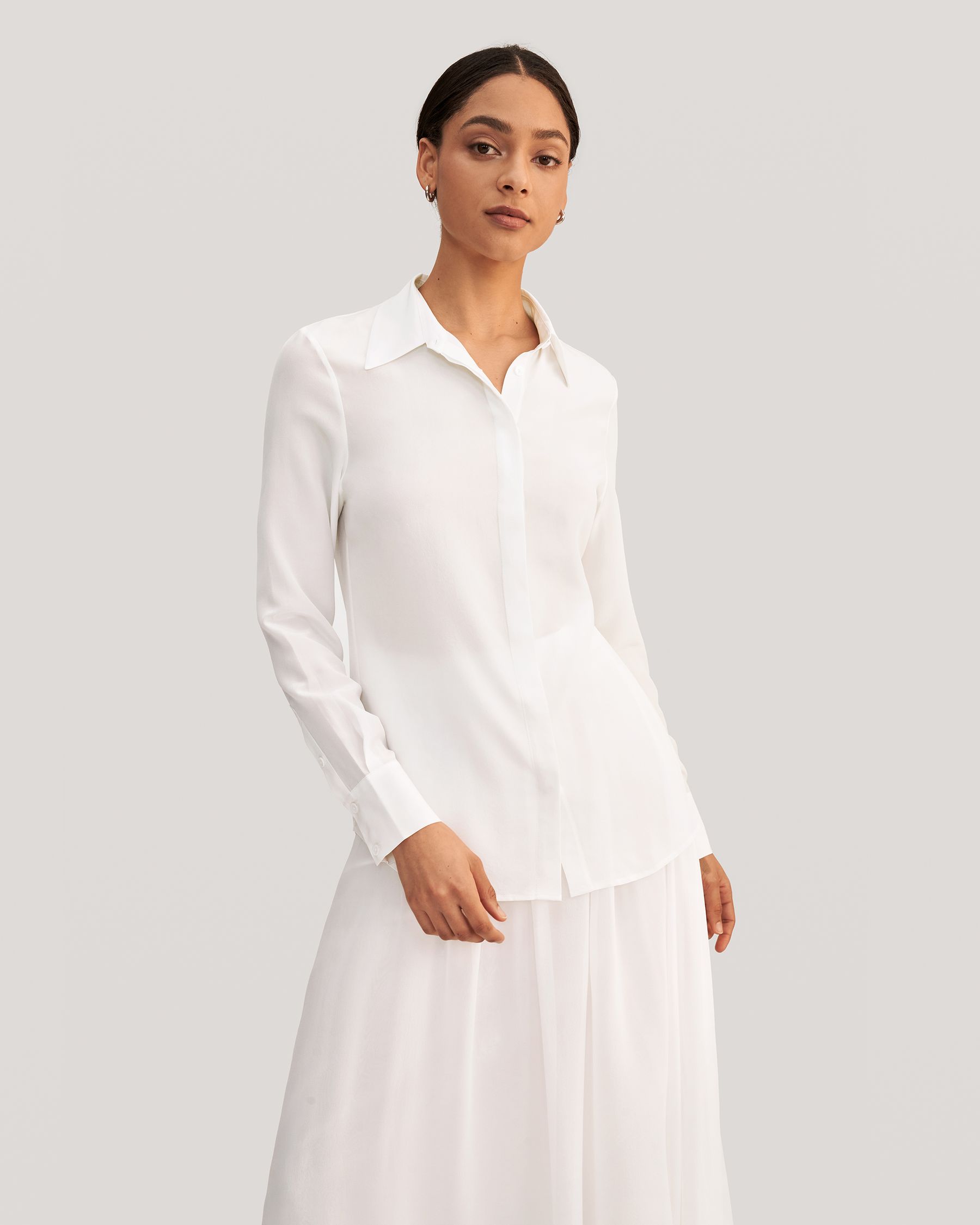 Wrinkle Free Basic Silk Shirt