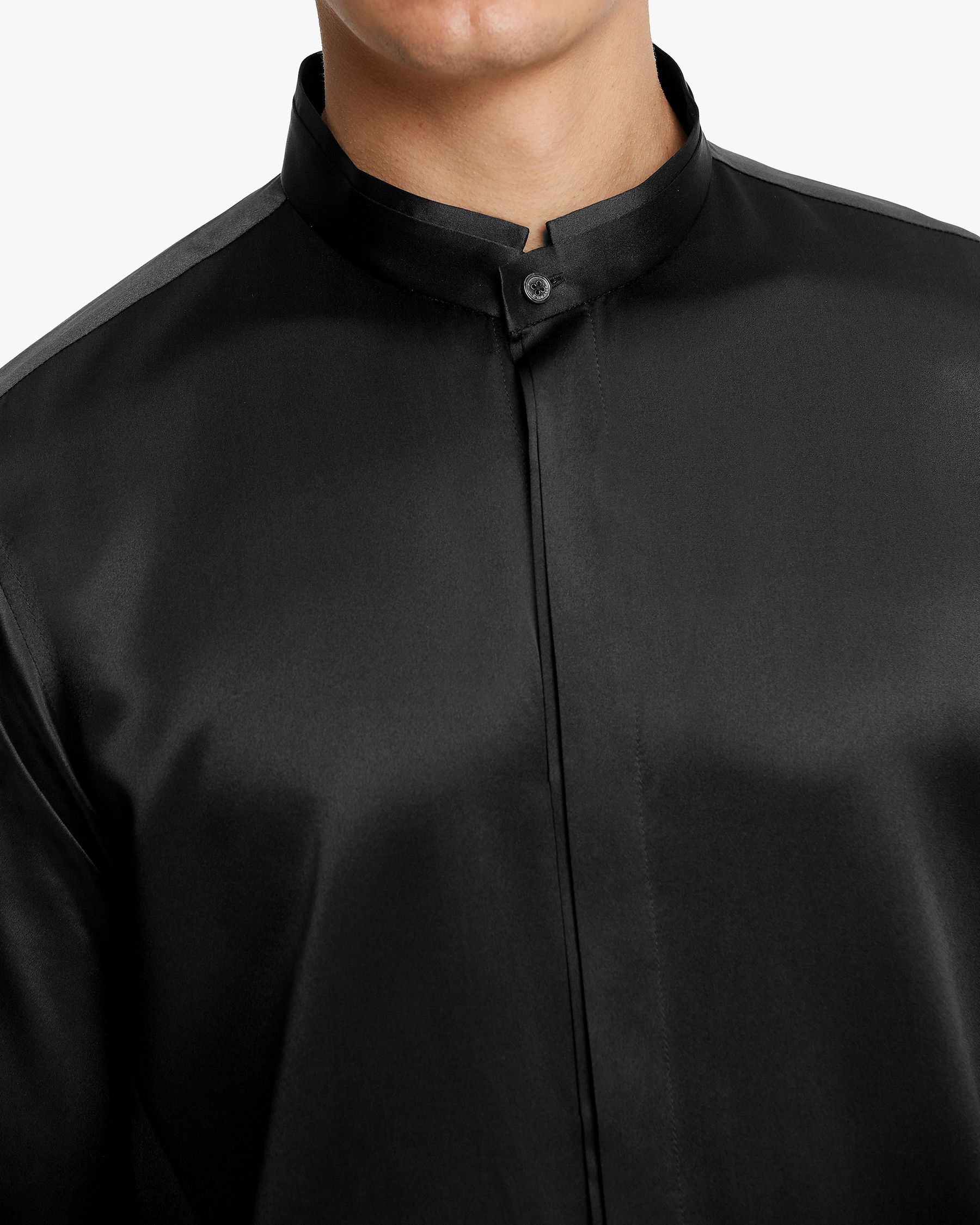 Camisa Hombre Clásica Seda Tapeta Oculta