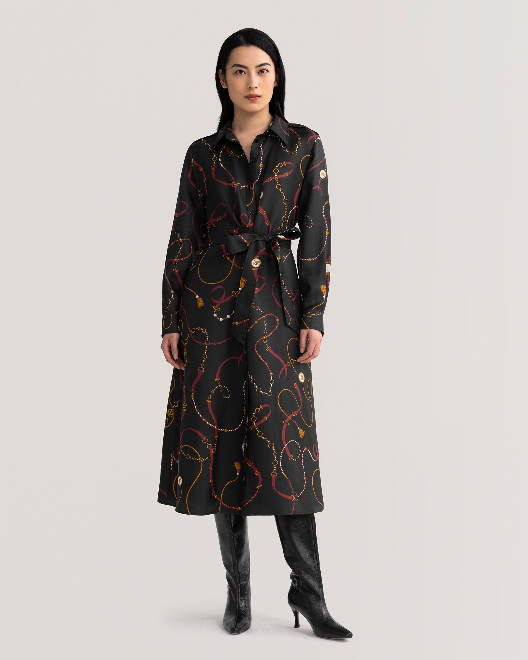 Louisville Print Trench Dress