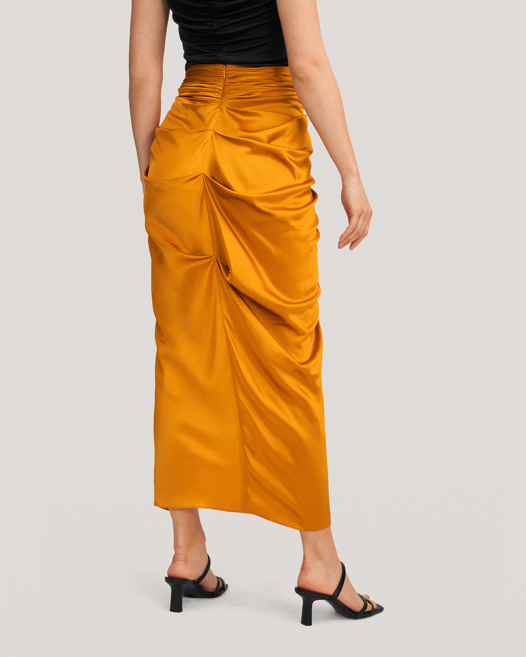 Malus Draped Front Knot Skirt