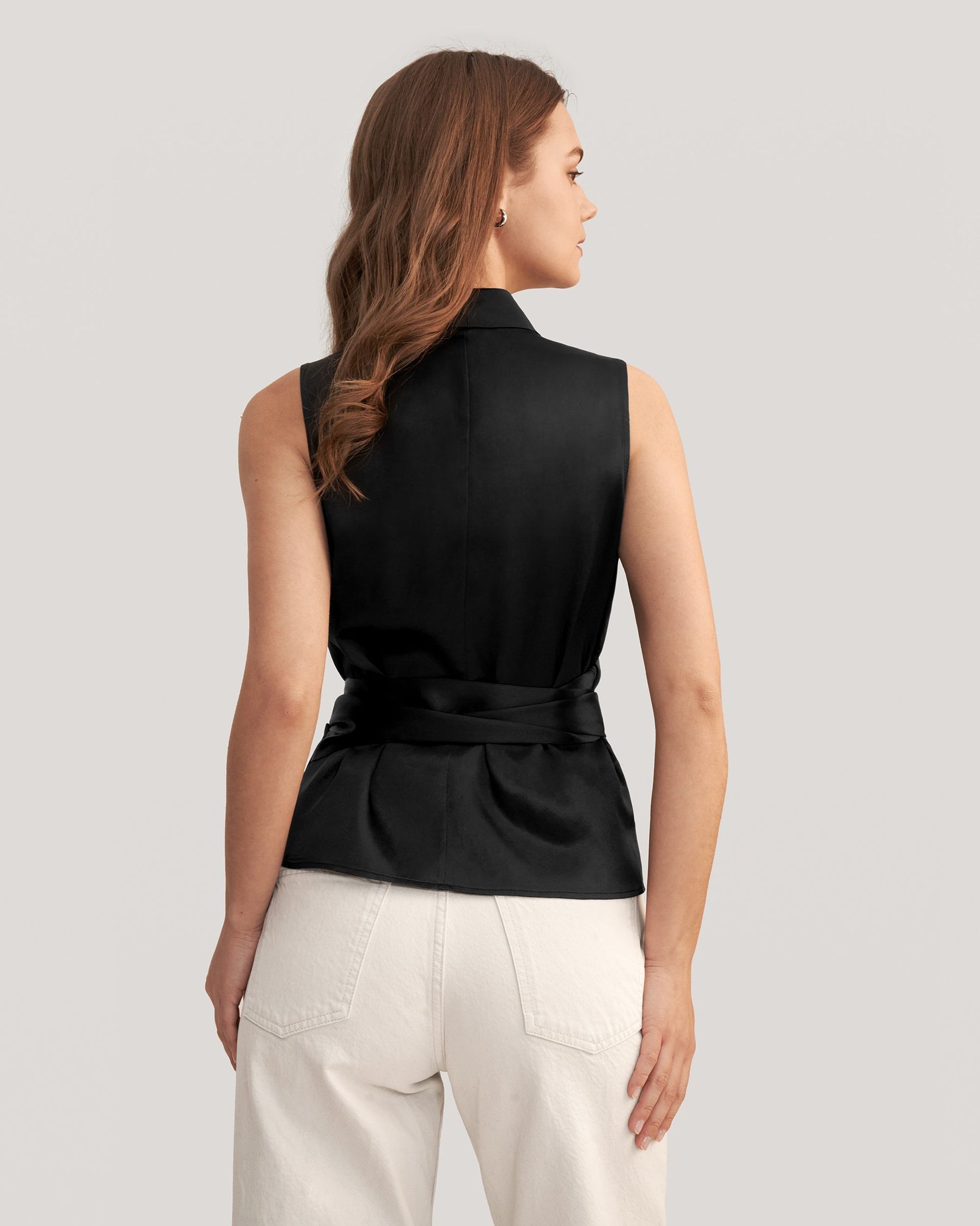 Dames Elegante Zijden Wikkel Blouse