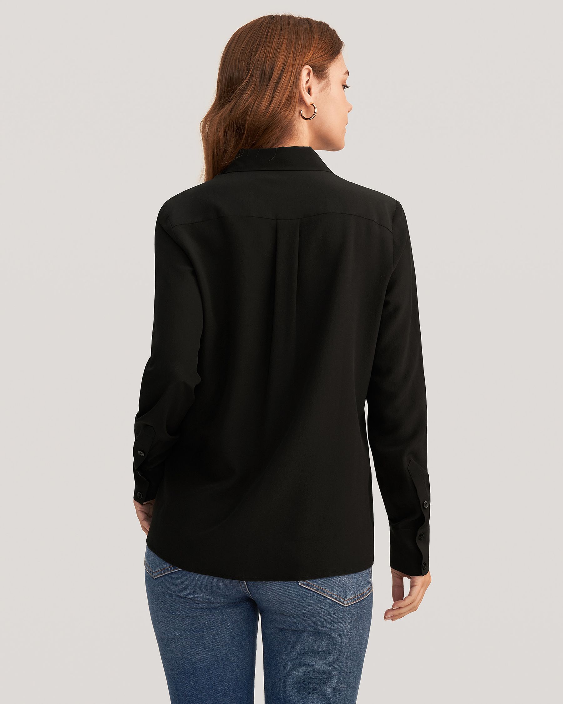  Camisa Seda Mujer Básica Anti Pliegues