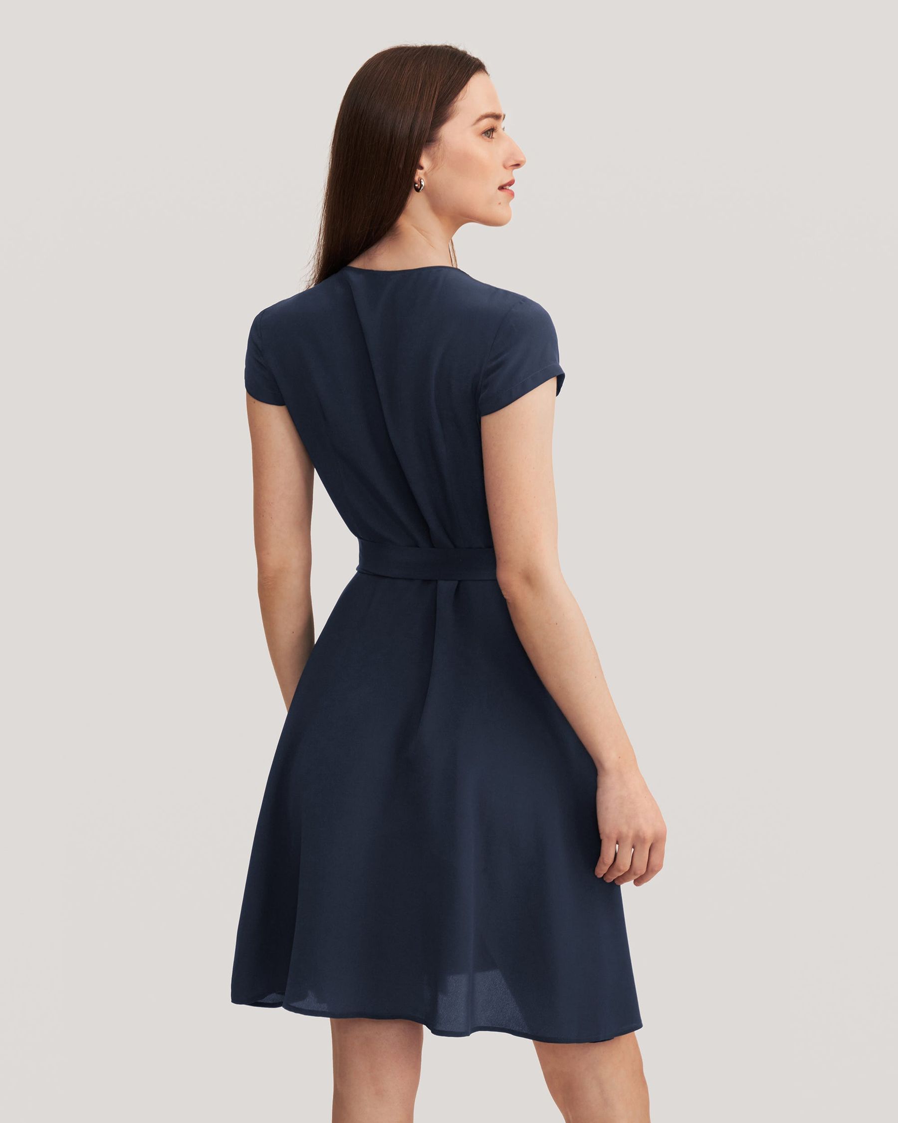 Figure Flattering Silk Wrap Dress