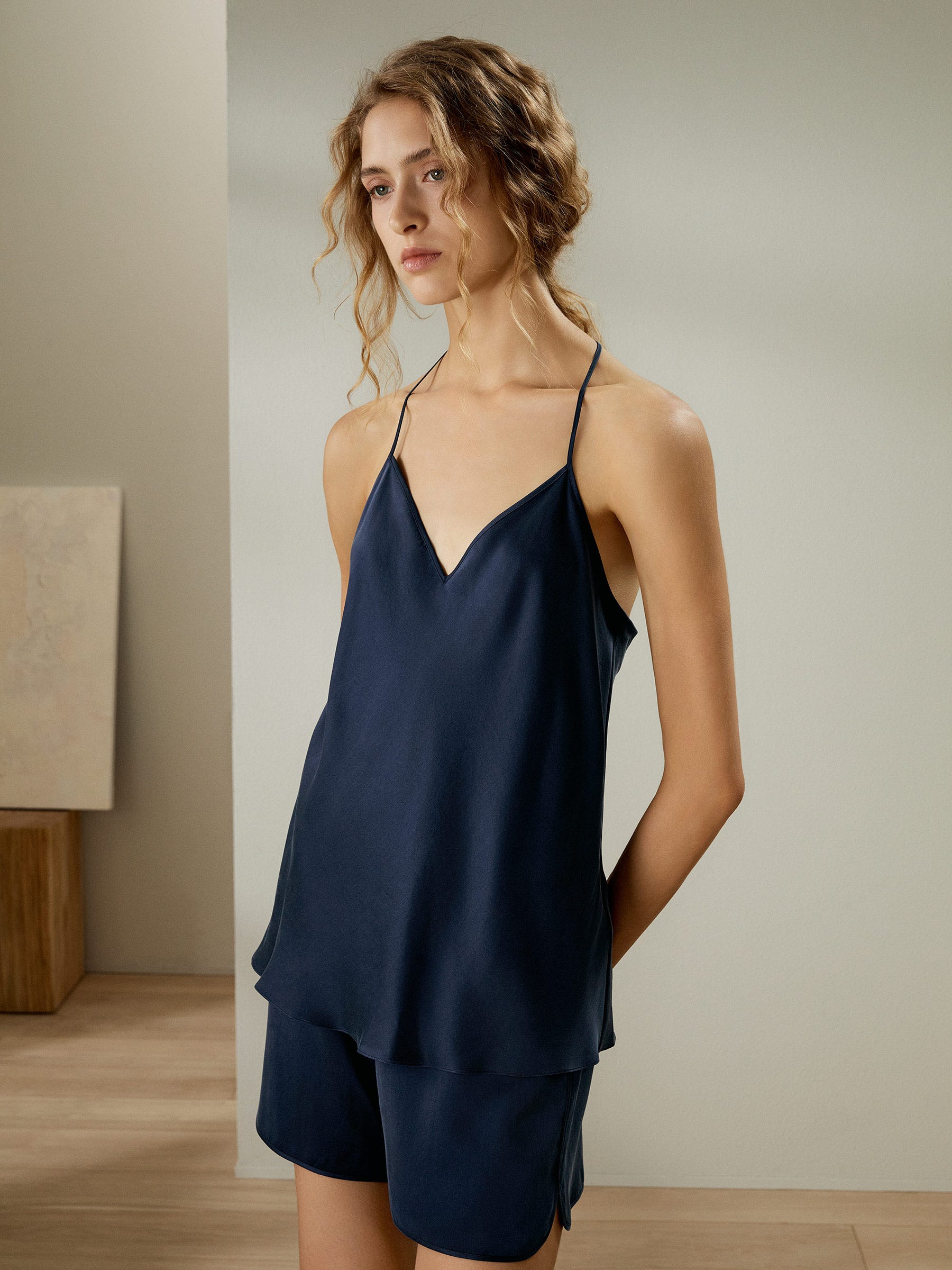 Siden-mocka Camisole Pyjamasset