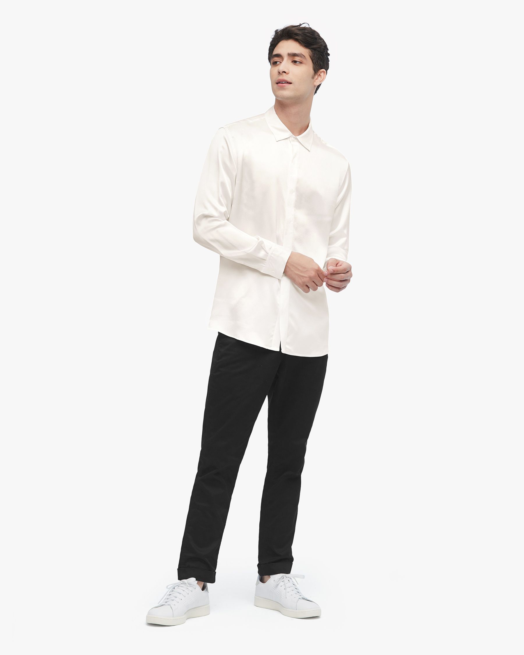 Classic Long Sleeve Silk Shirt For Men