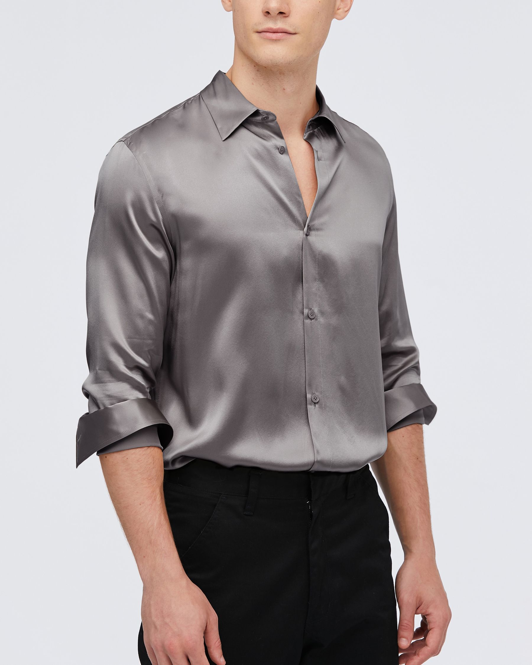 Camicia da uomo basic in seta gelso 22MM