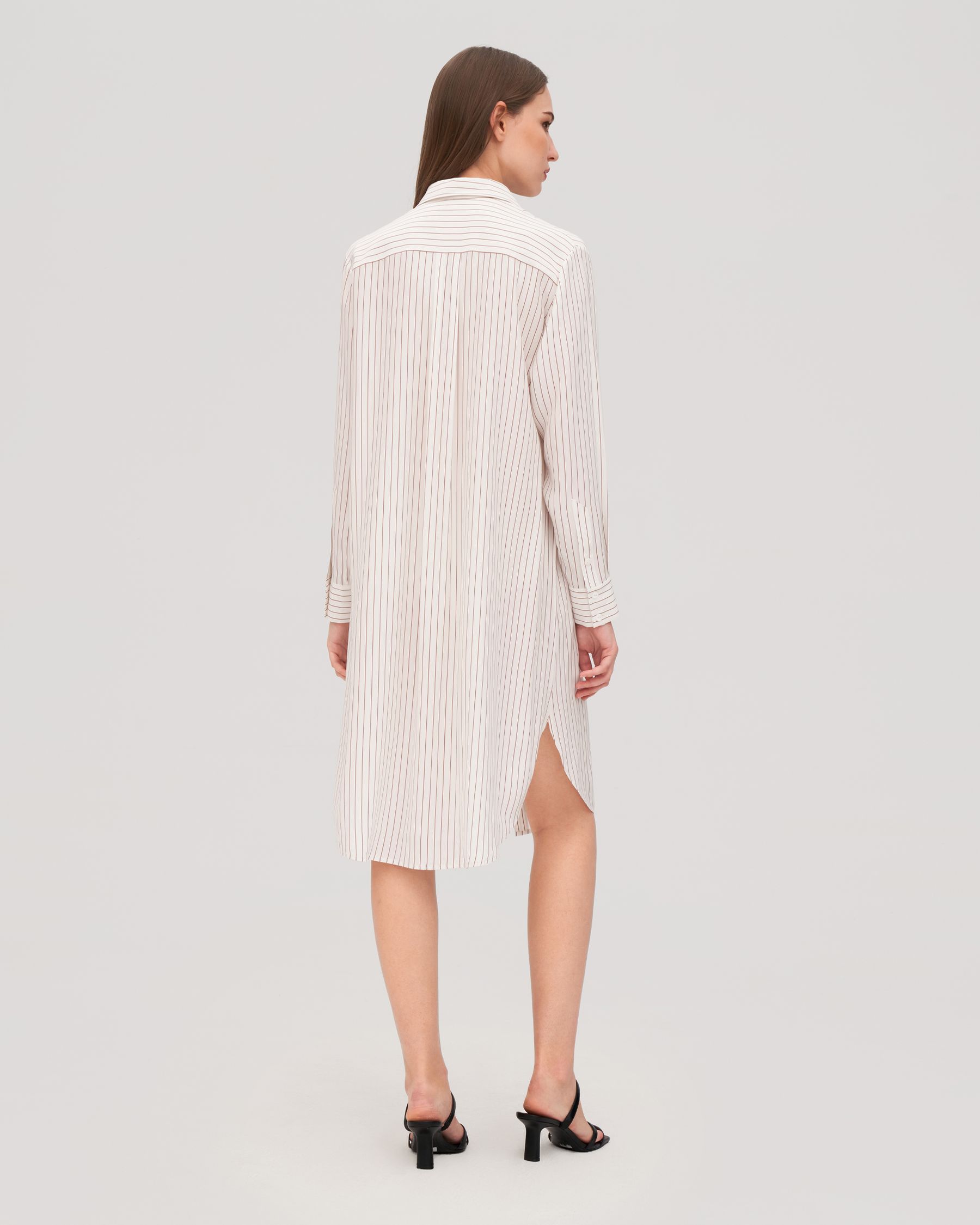 Pinstriped Freesia Shirt Dress