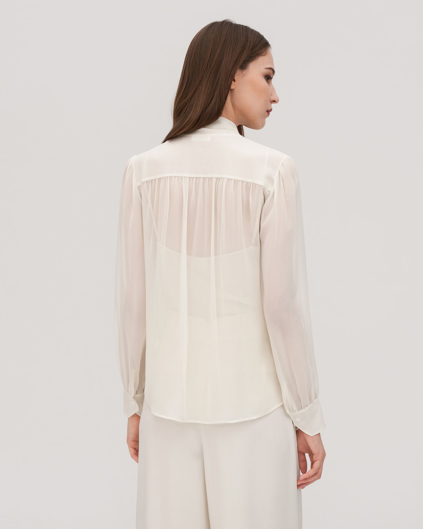 Chemise Jasmin En Soie Avec Nœud