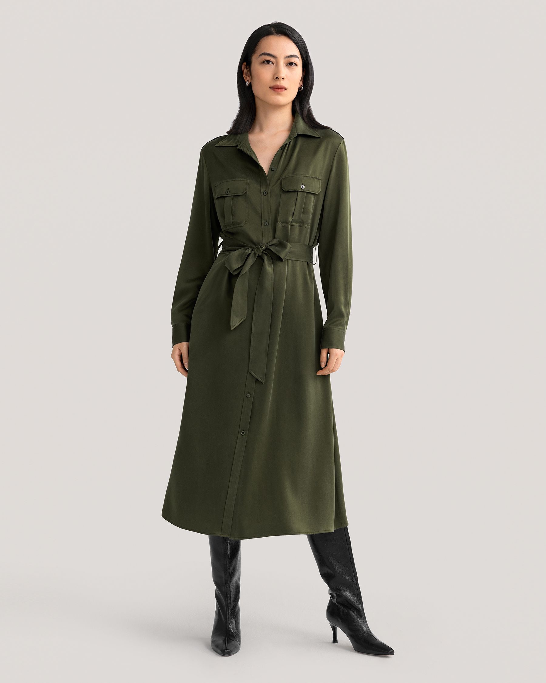 Gezandstraalde Safari Trench-jurk