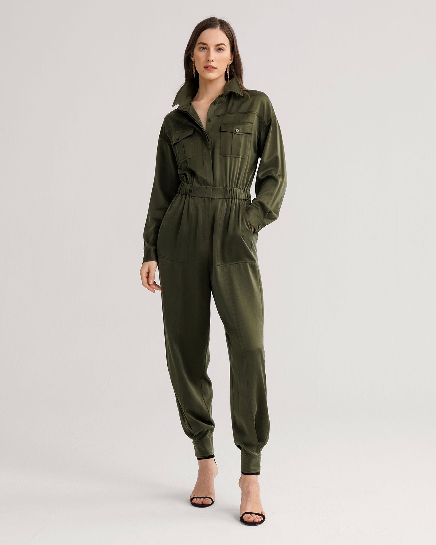 Sandtvättad Safari Jumpsuit