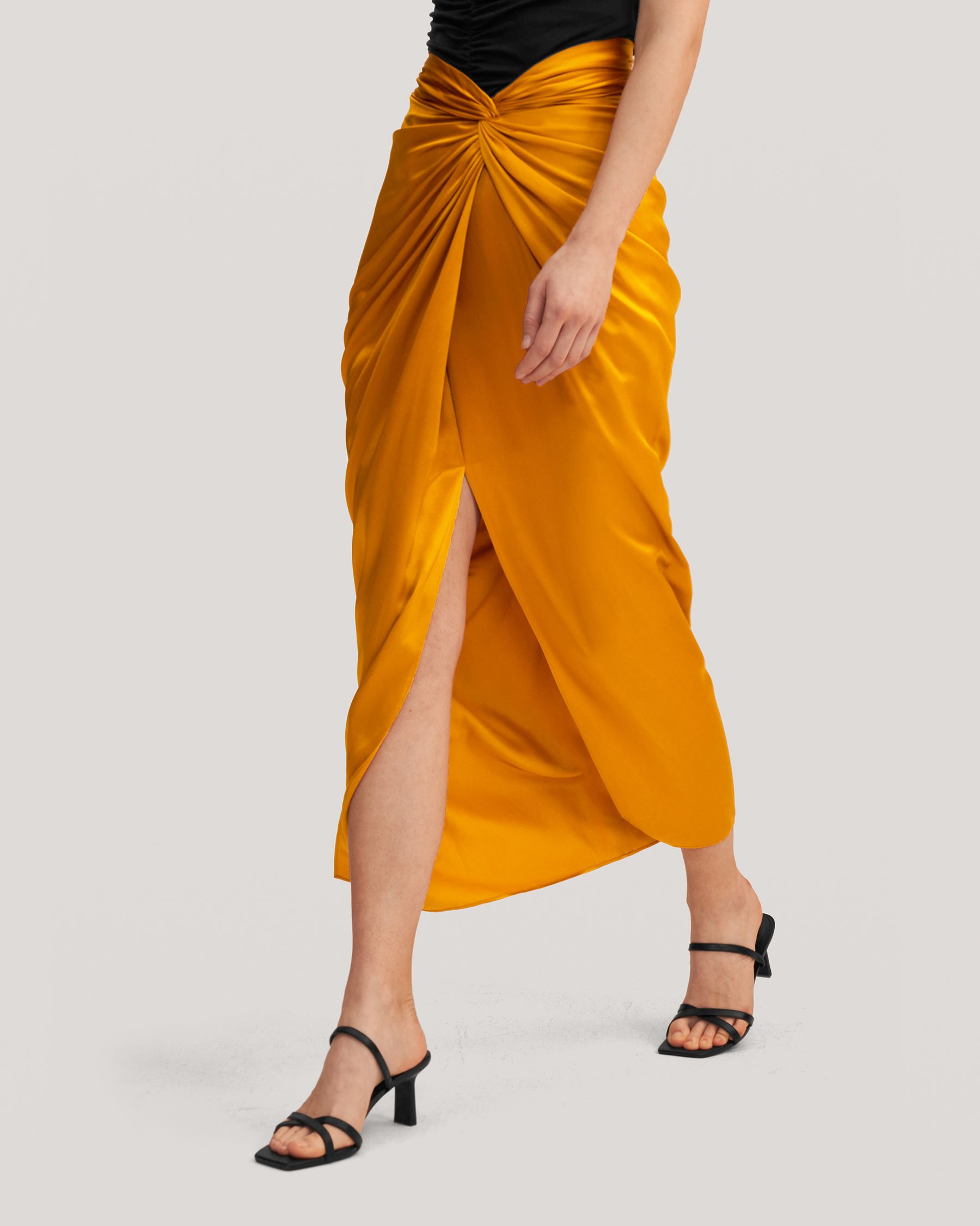 Malus Draped Front Knot Skirt