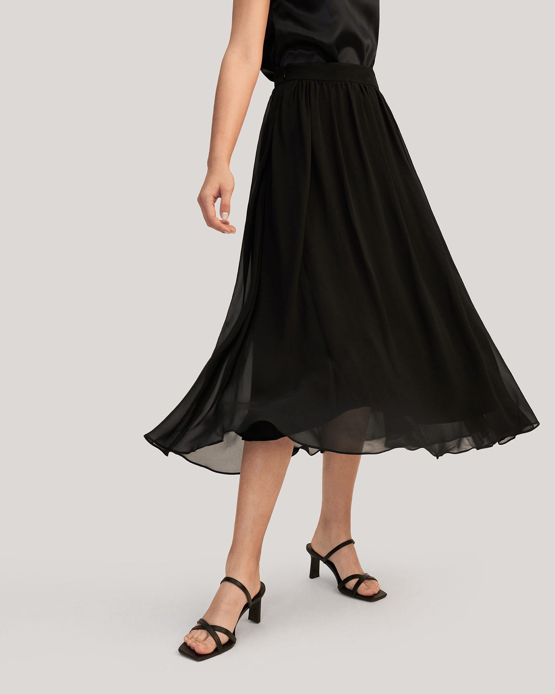 Double-layer Silk Tulle Skirt