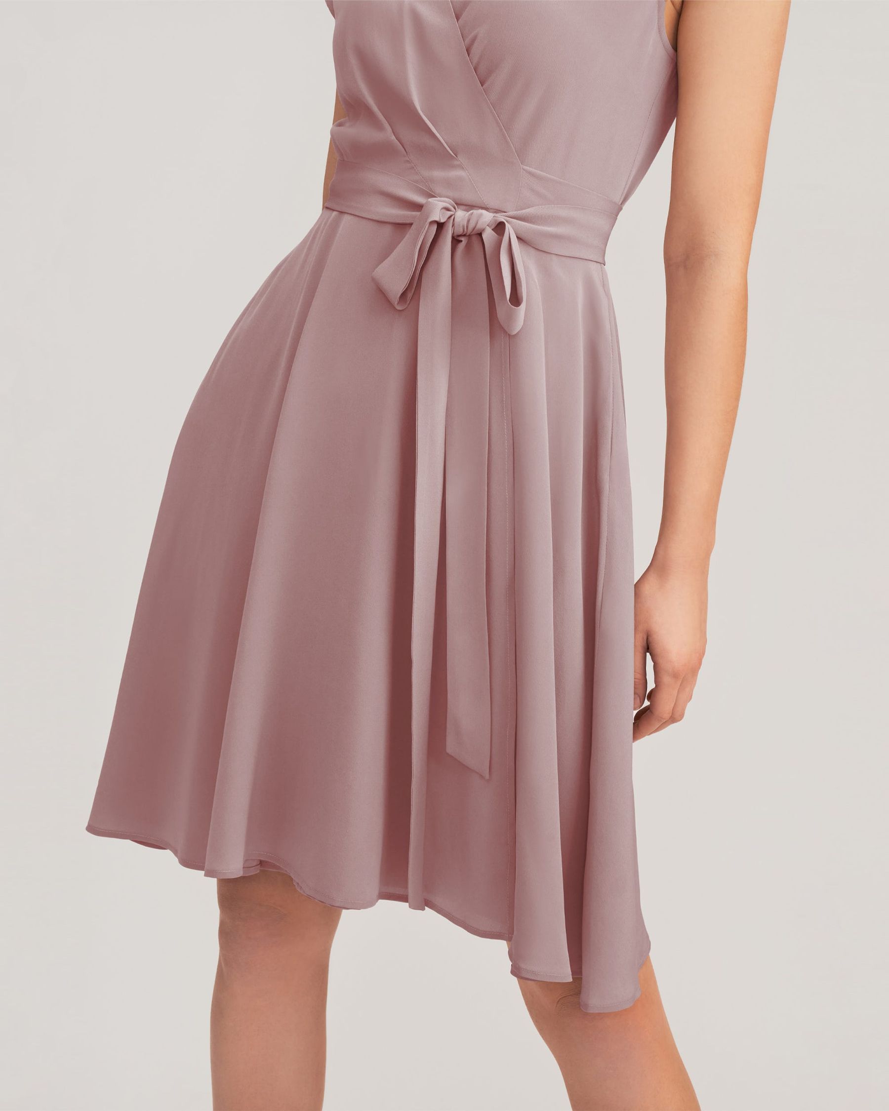 Figure Flattering Silk Wrap Dress