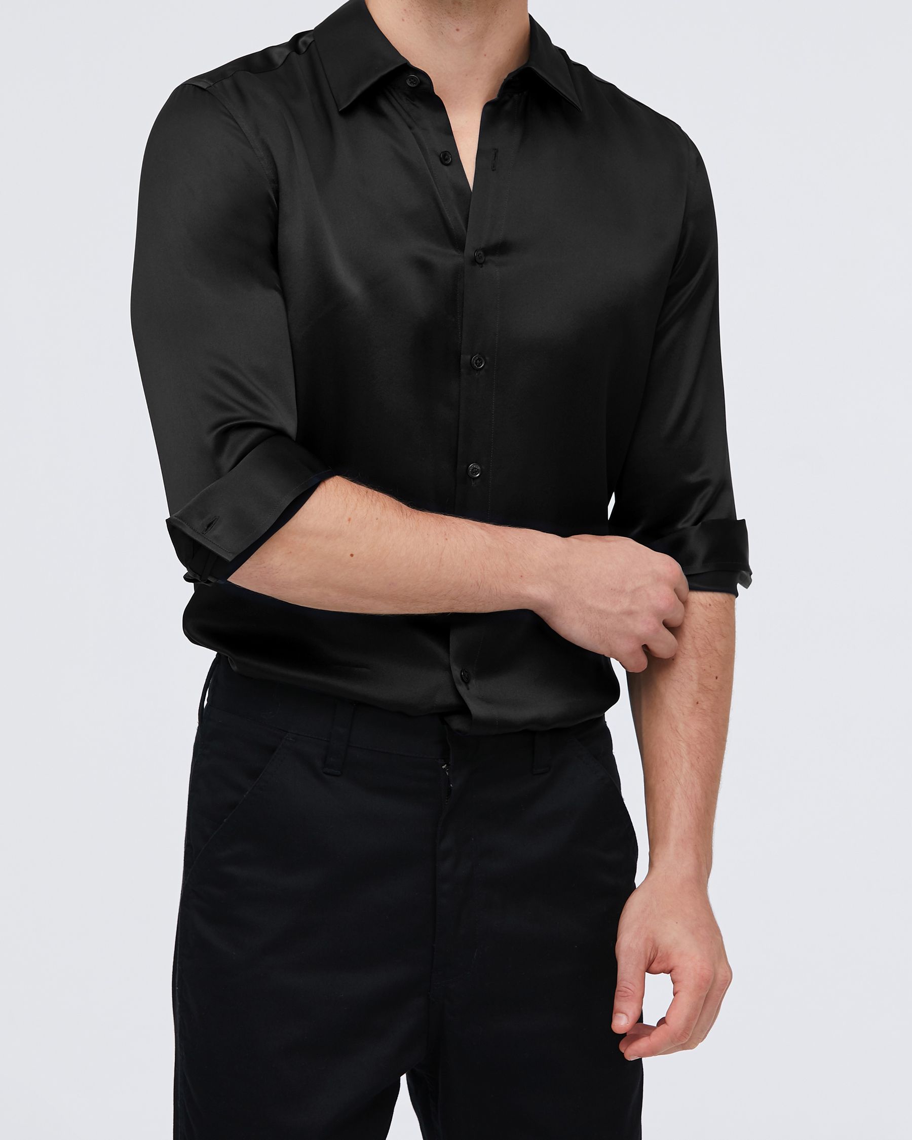 Camicia da uomo basic in seta gelso 22MM