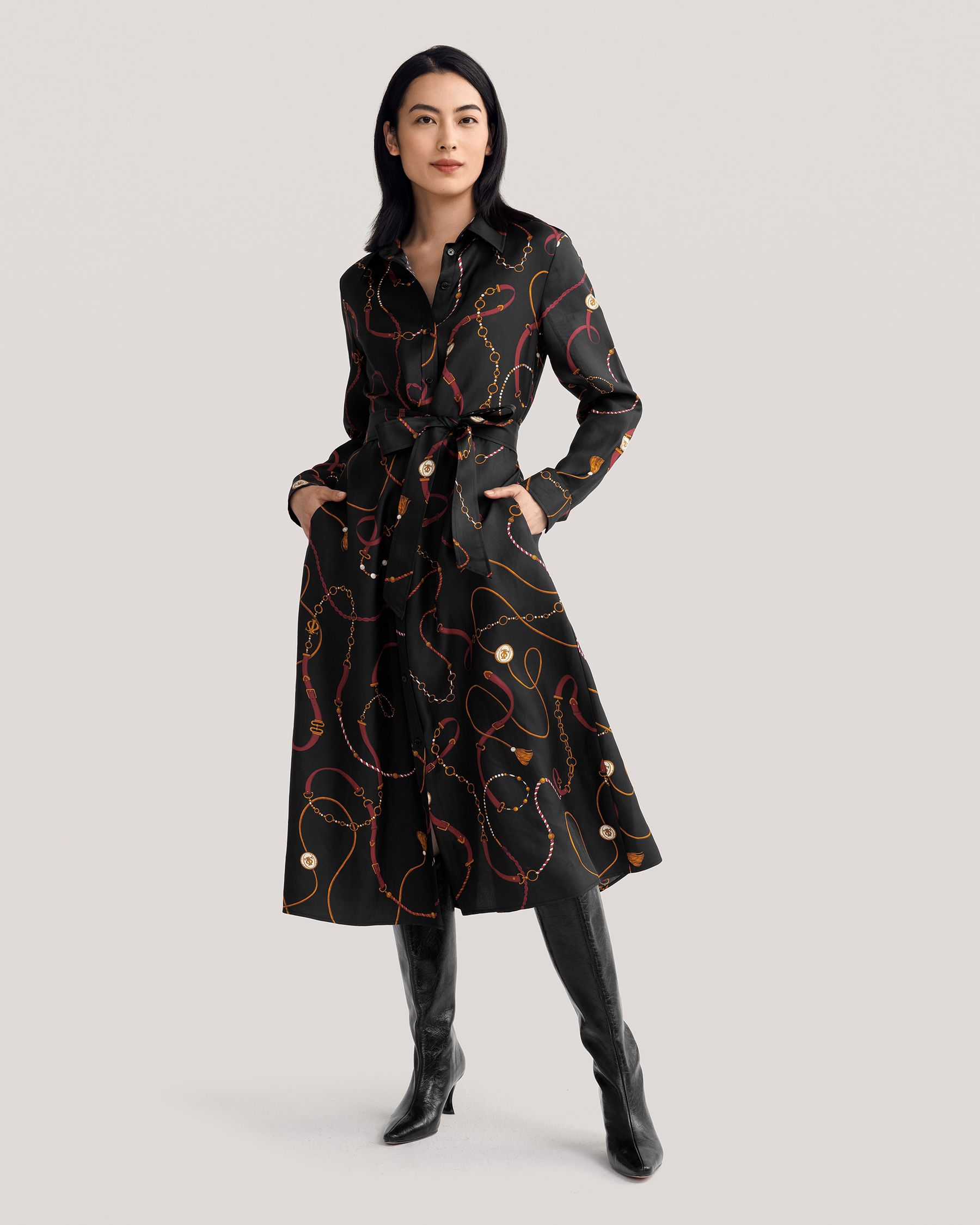 Louisville Print Trench Dress