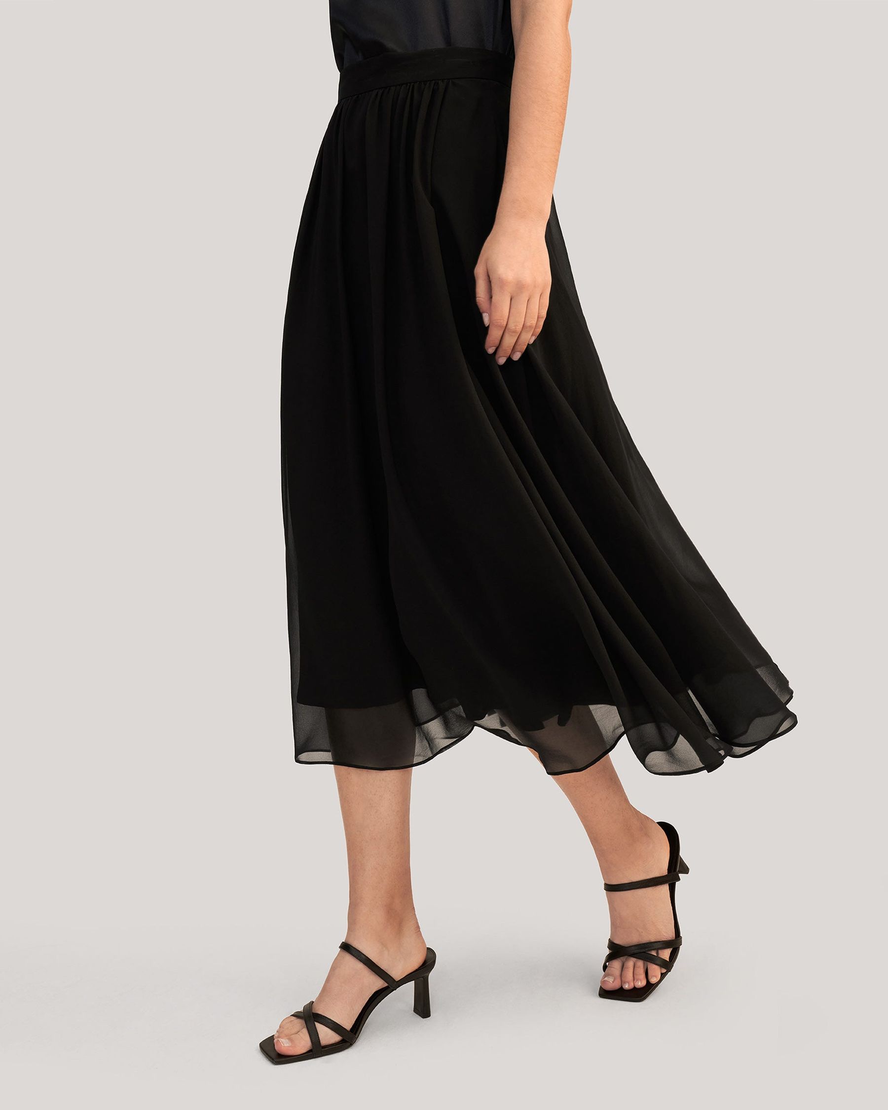 Double-layer Silk Tulle Skirt