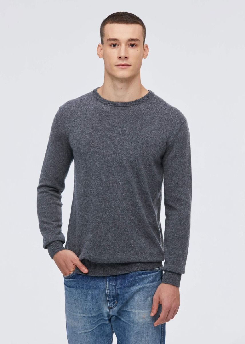 Crew Neck  Classic  Soft Cashmere Sweater For Men