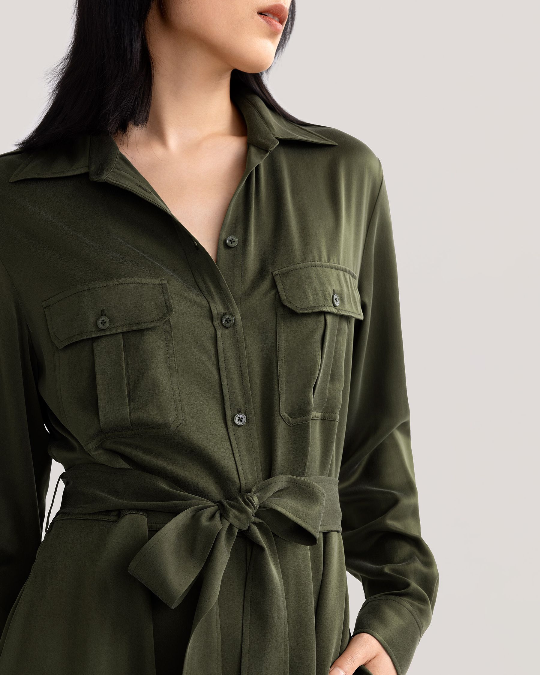 Gezandstraalde Safari Trench-jurk