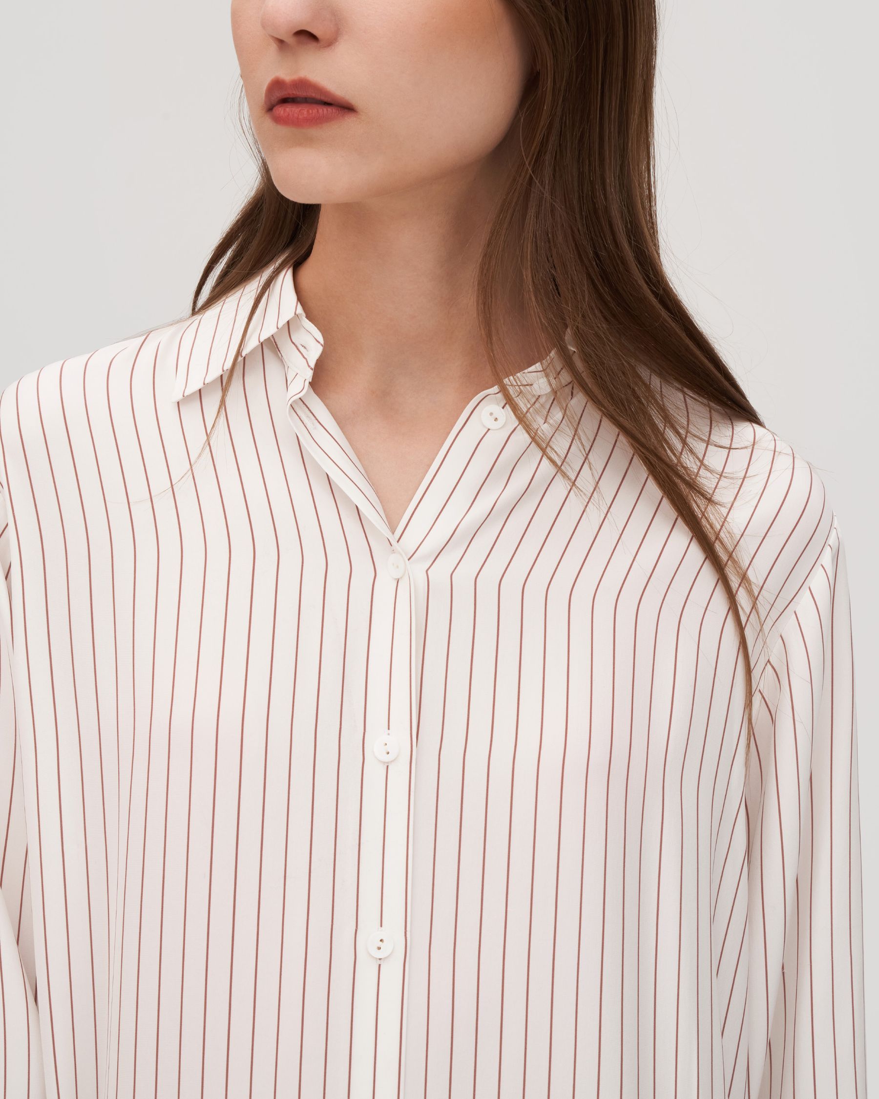 Pinstriped Freesia Shirt Dress