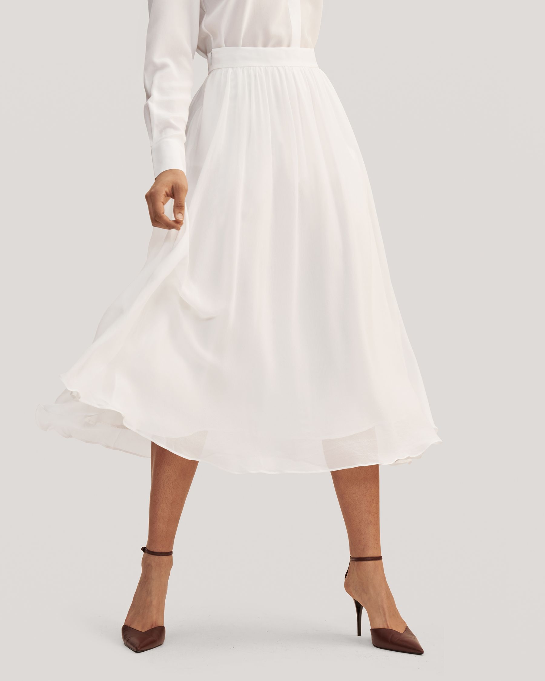 Double-layer Silk Tulle Skirt