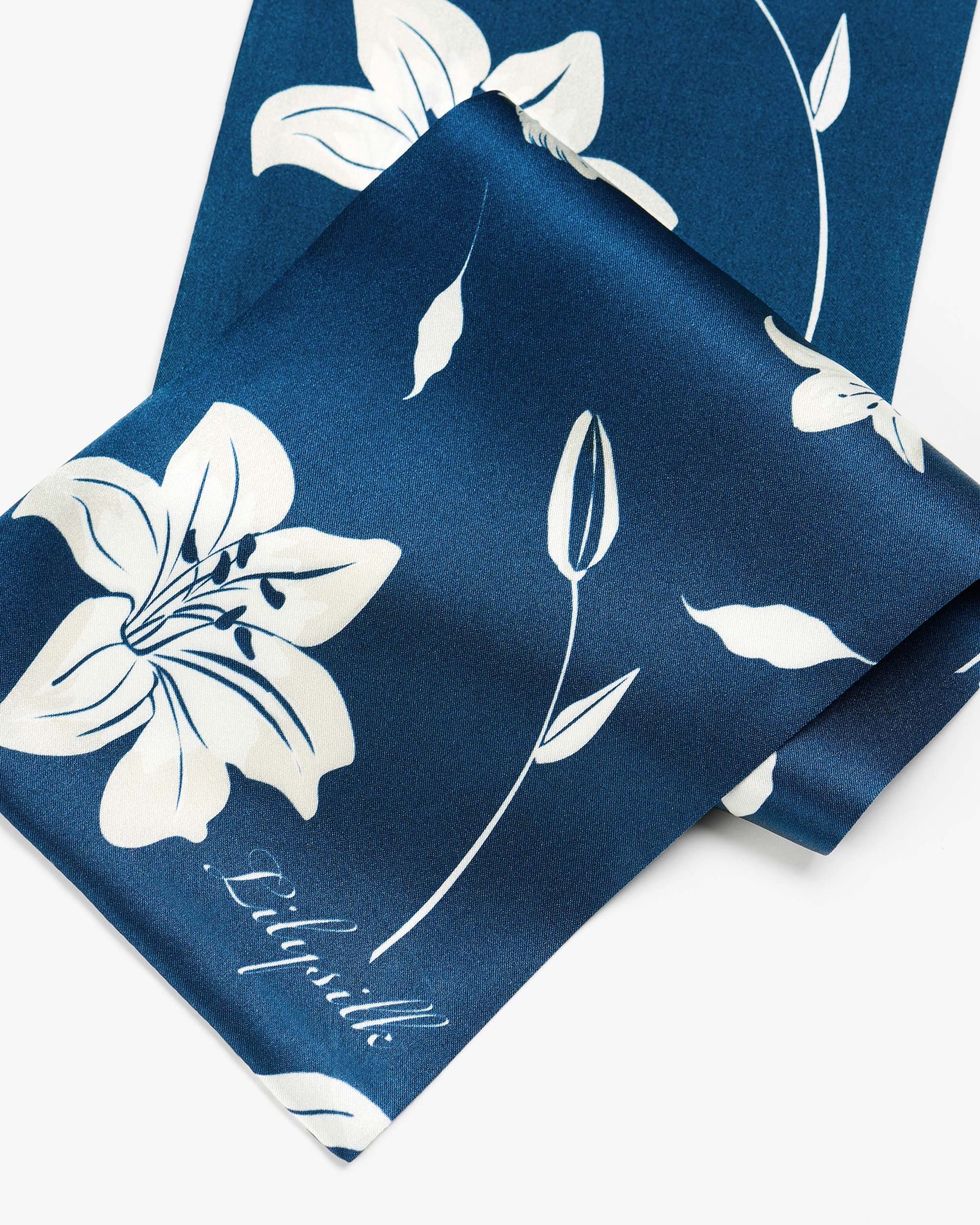 Stunning Rectangular Silk Lily Scarf