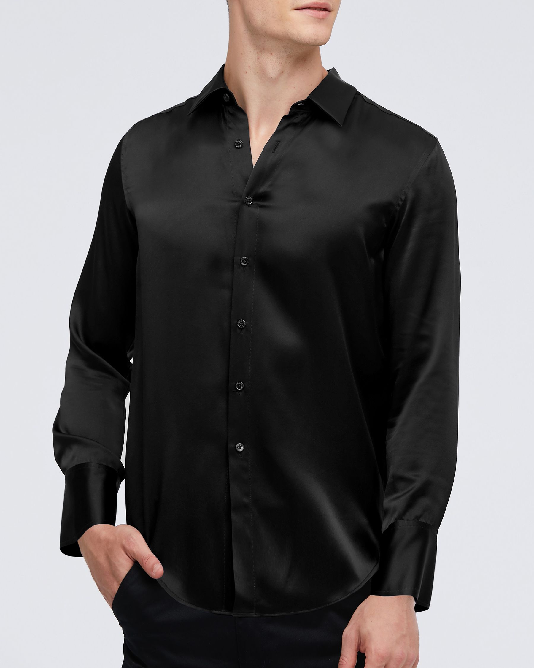 Camisa Básica para Hombre de Seda Morera 22MM