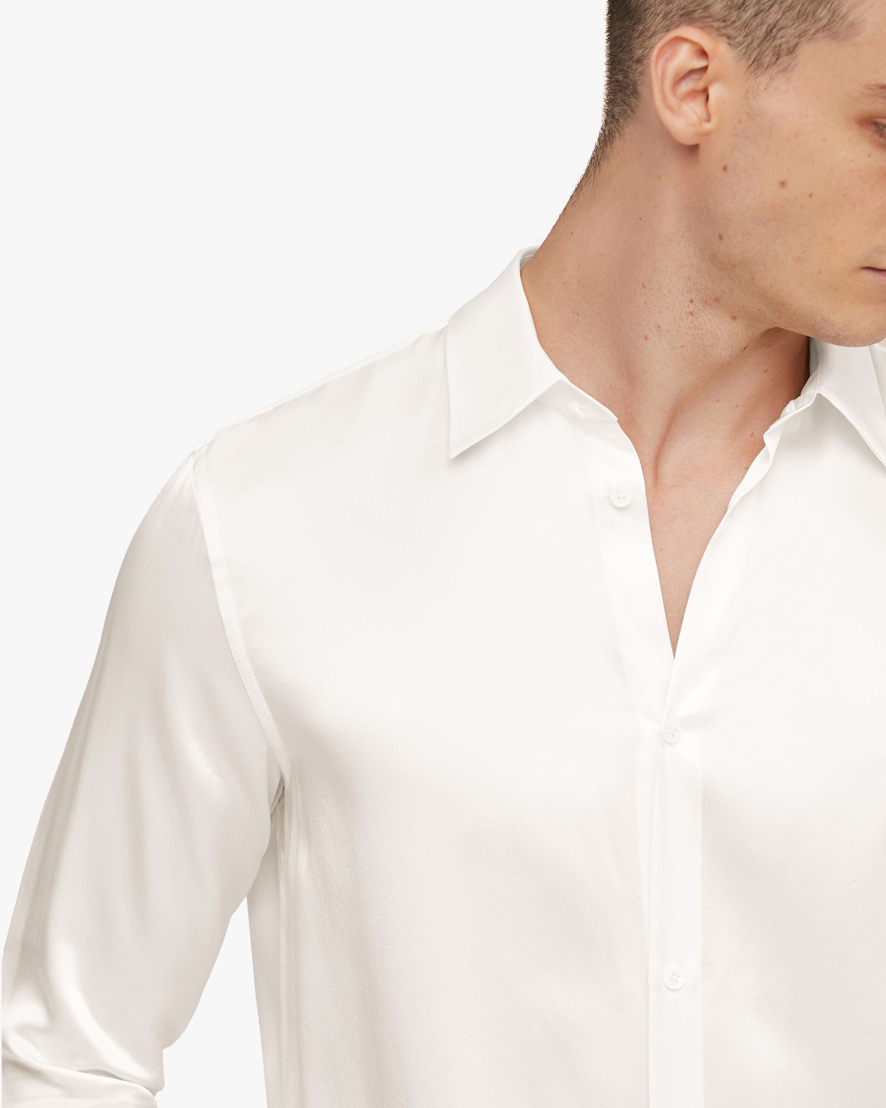 Camisa Básica para Hombre de Seda Morera 22MM