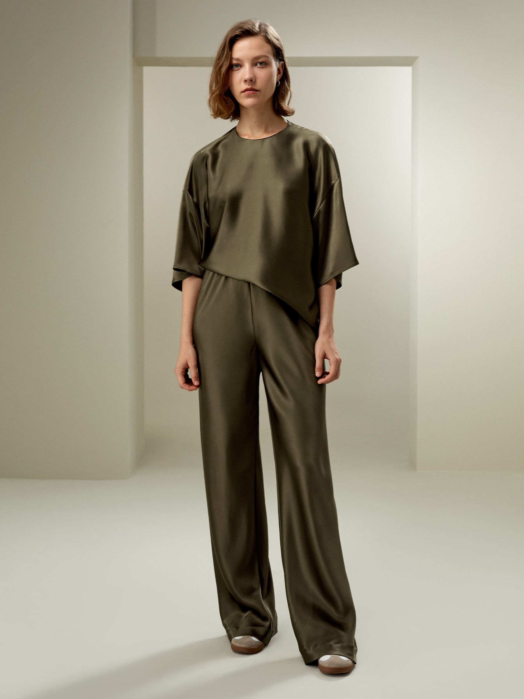 Full bias cut silk pants