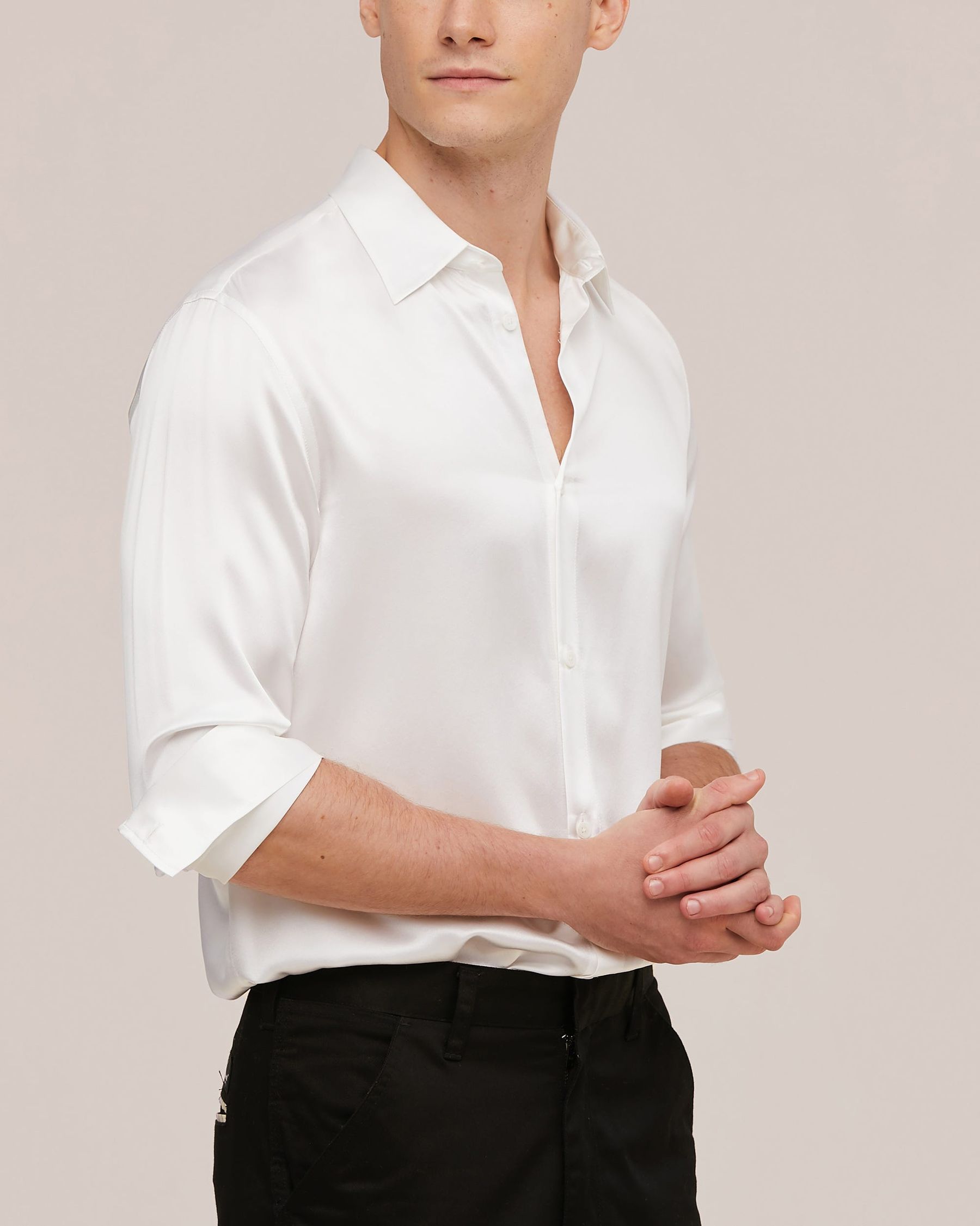 Camicia da uomo basic in seta gelso 22MM