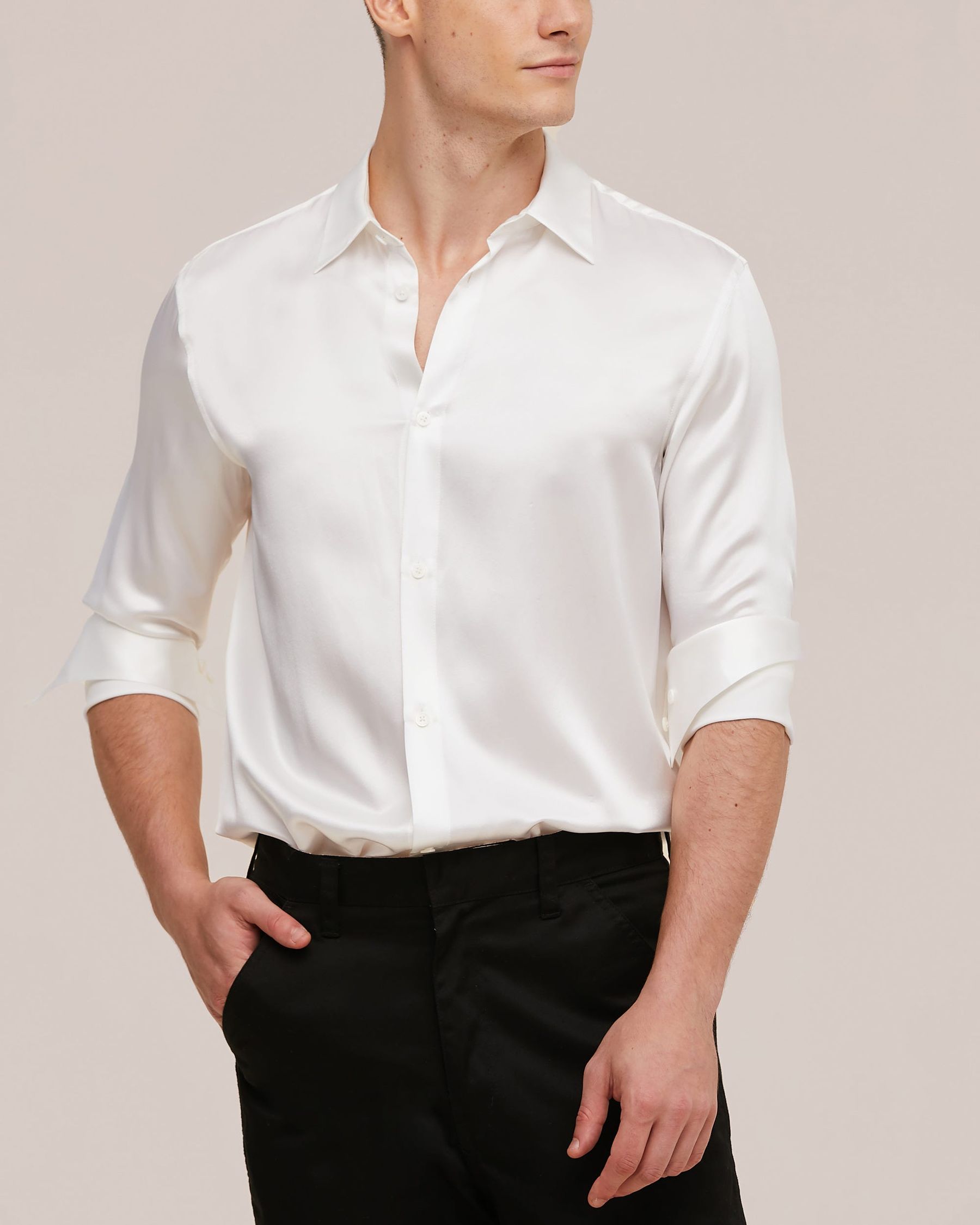 Camicia da uomo basic in seta gelso 22MM