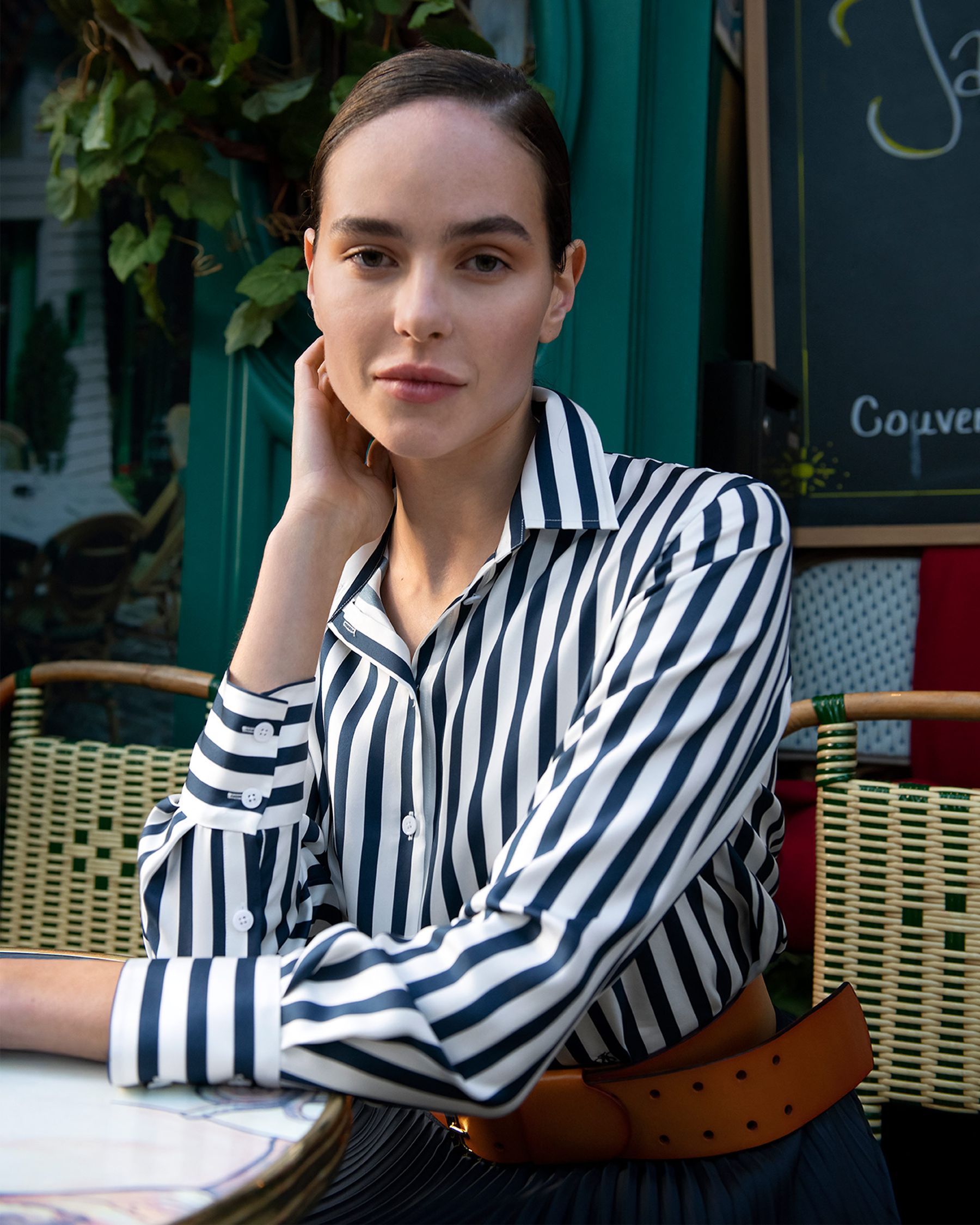 Camisa de seda a rayas de Amalfi