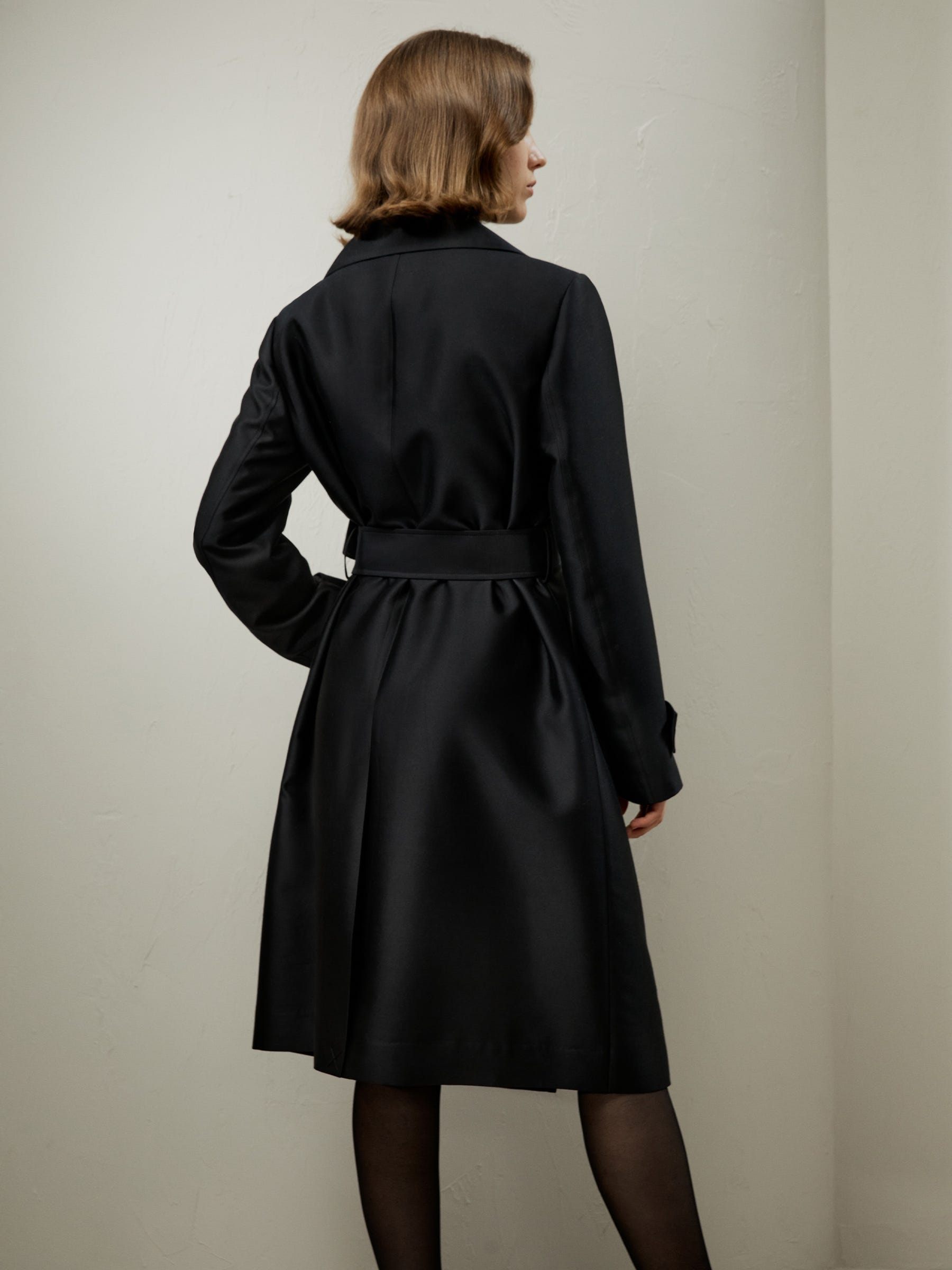 Silke-ull blandad trenchcoat