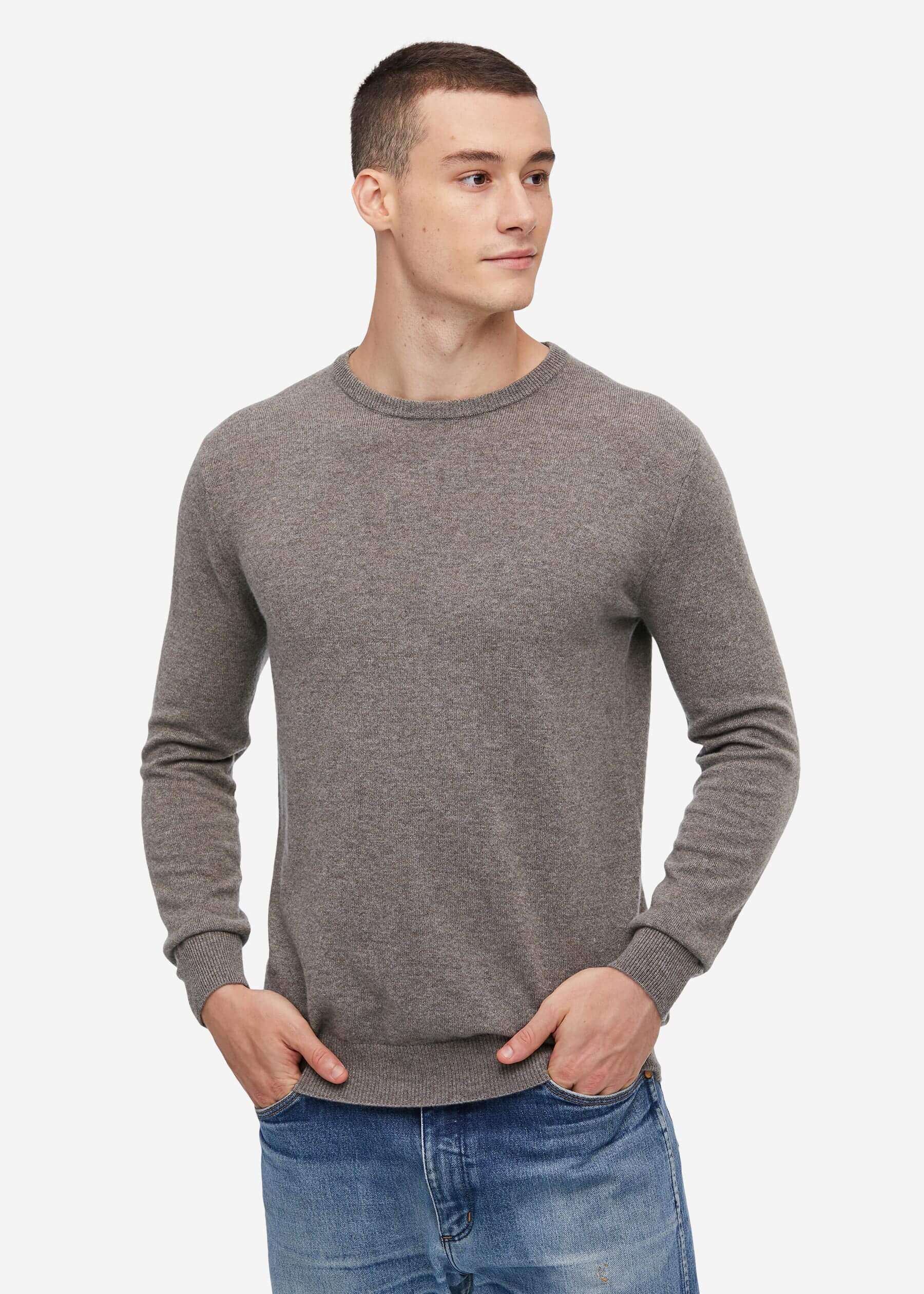 Crew Neck  Classic  Soft   Cashmere Sweater For Men