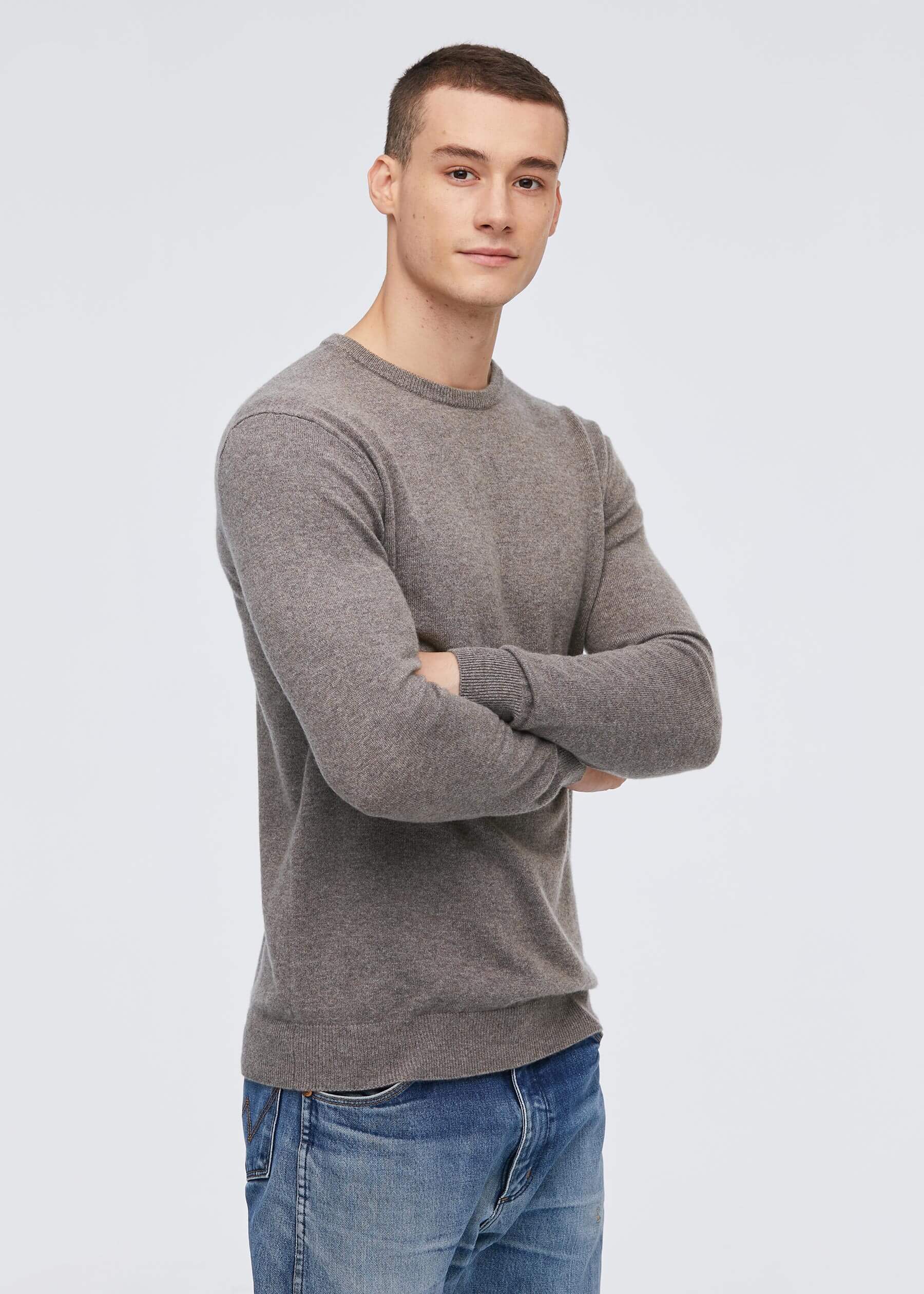 Crew Neck Cashmere Sweater For Men