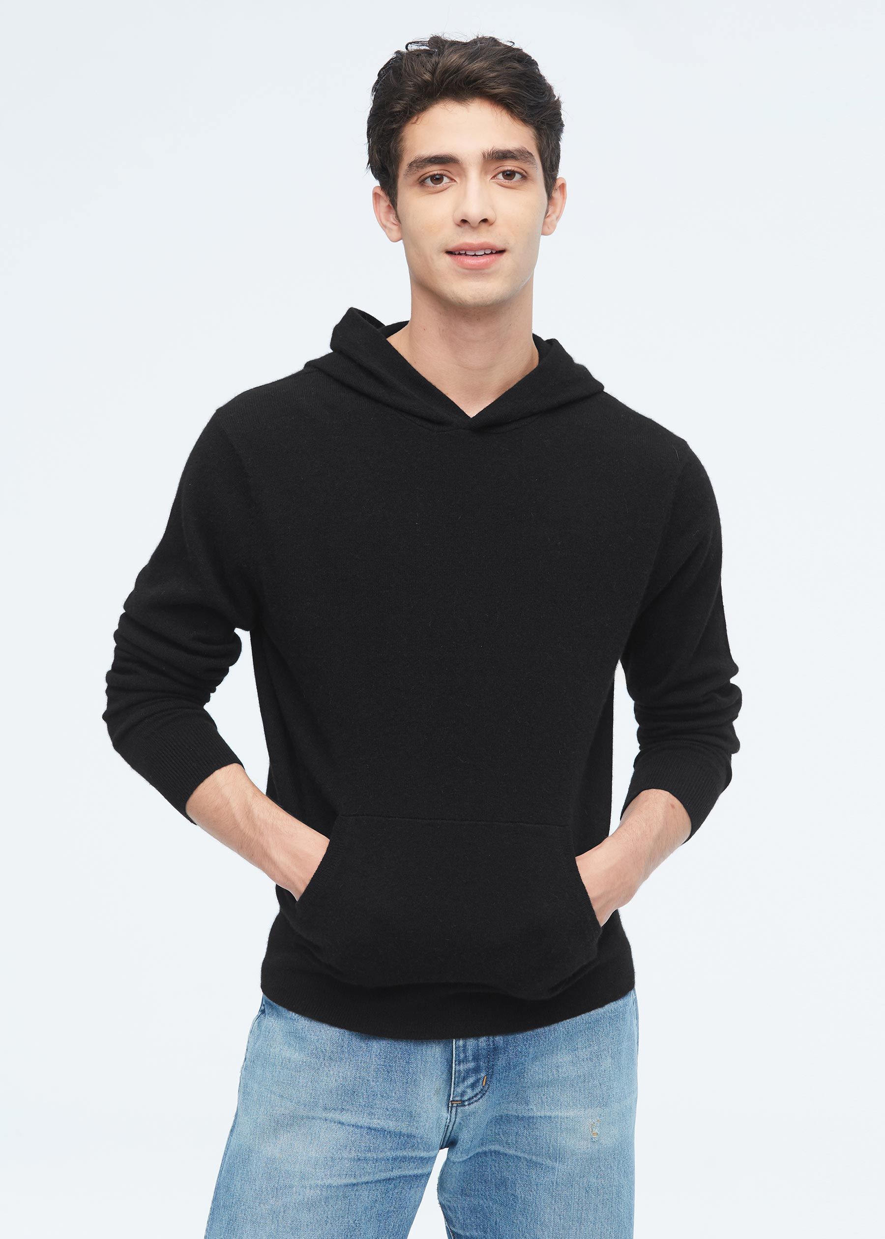 Sudadera con capucha de cachemira para hombre