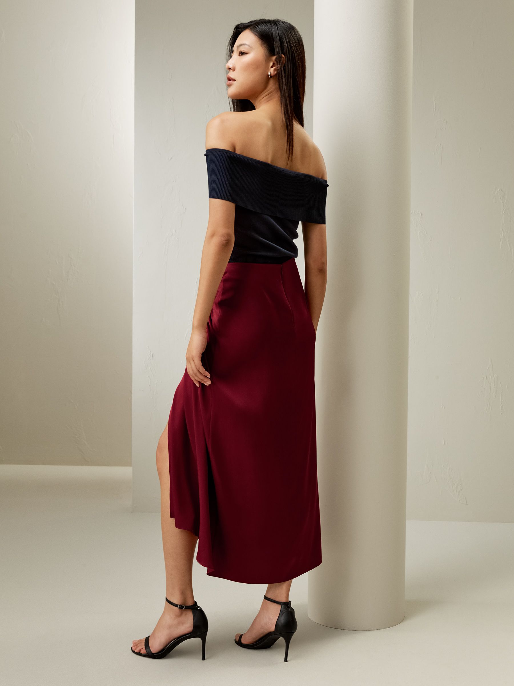 Coastline Silk Midi Skirt