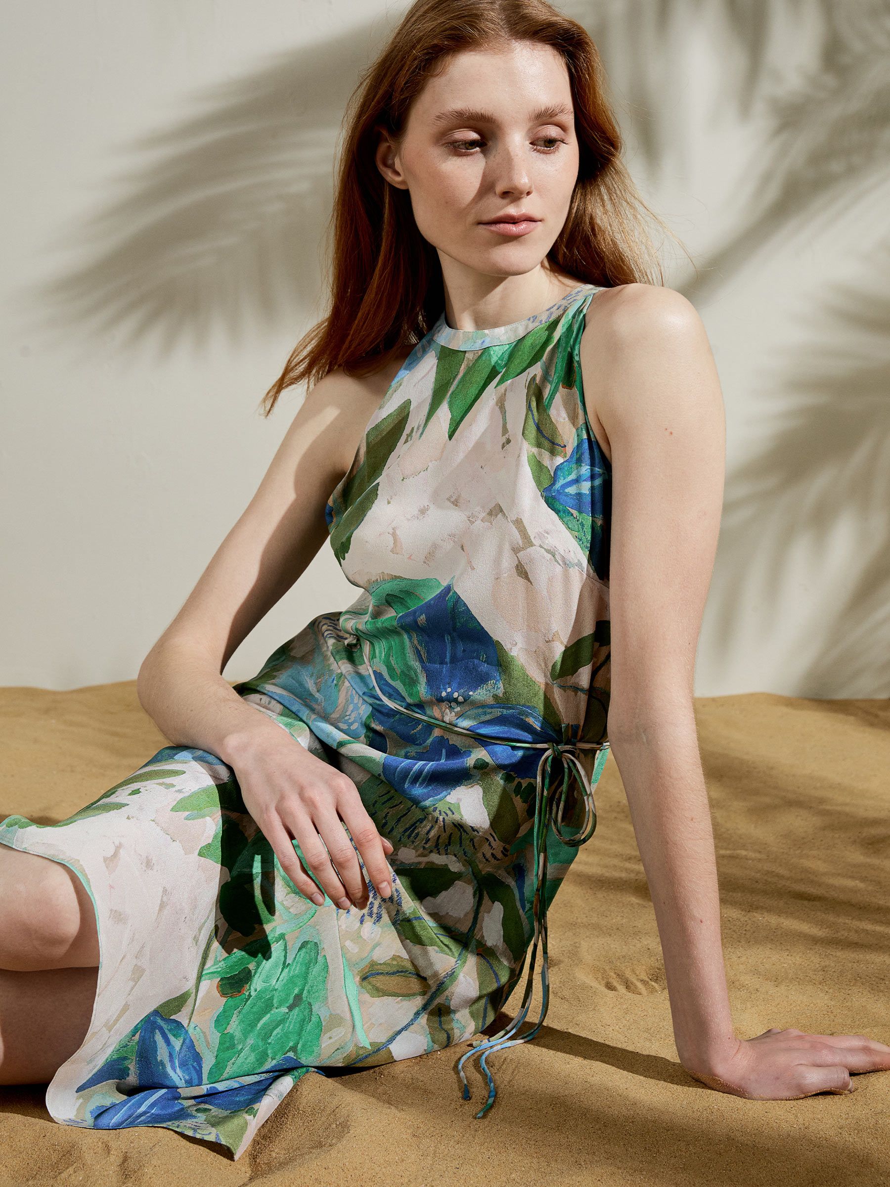 Praslin Halter Neck Silk Dress