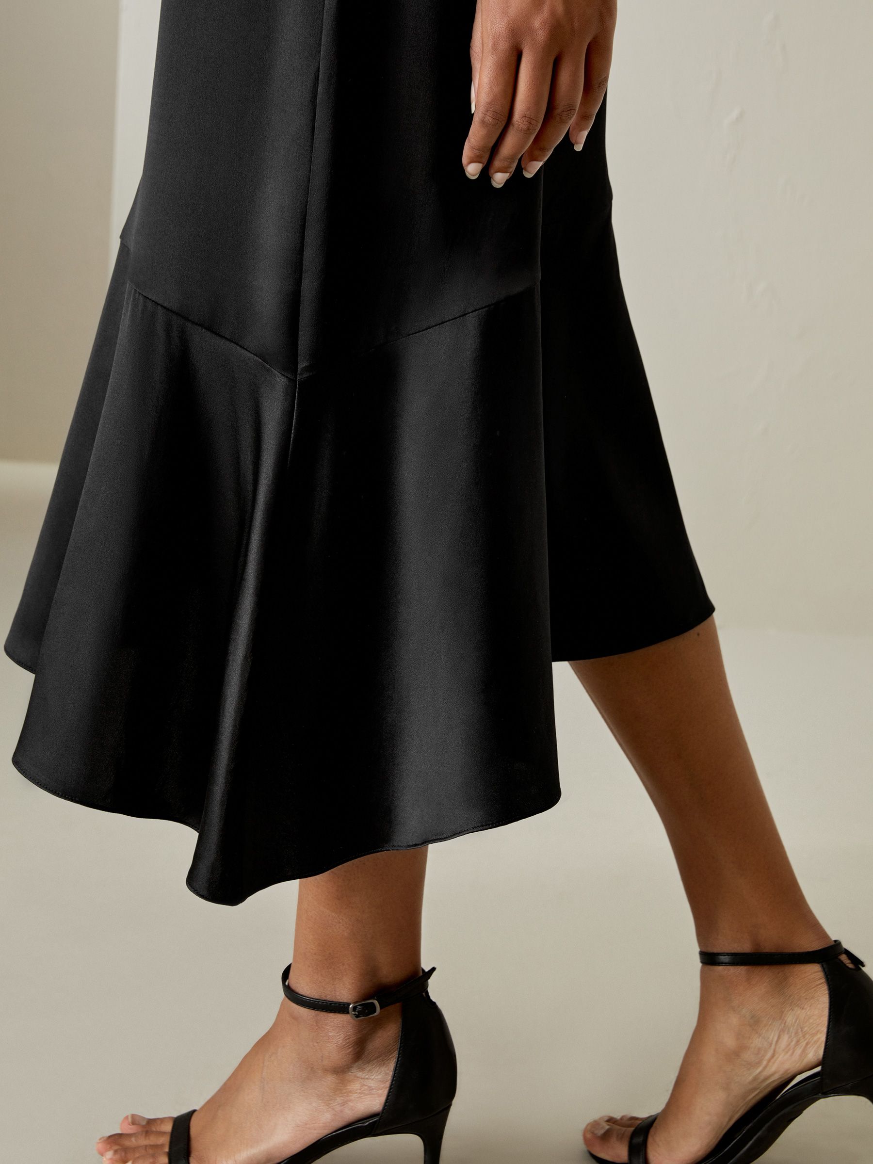 Silk Asymmetrical Fishtail Skirt