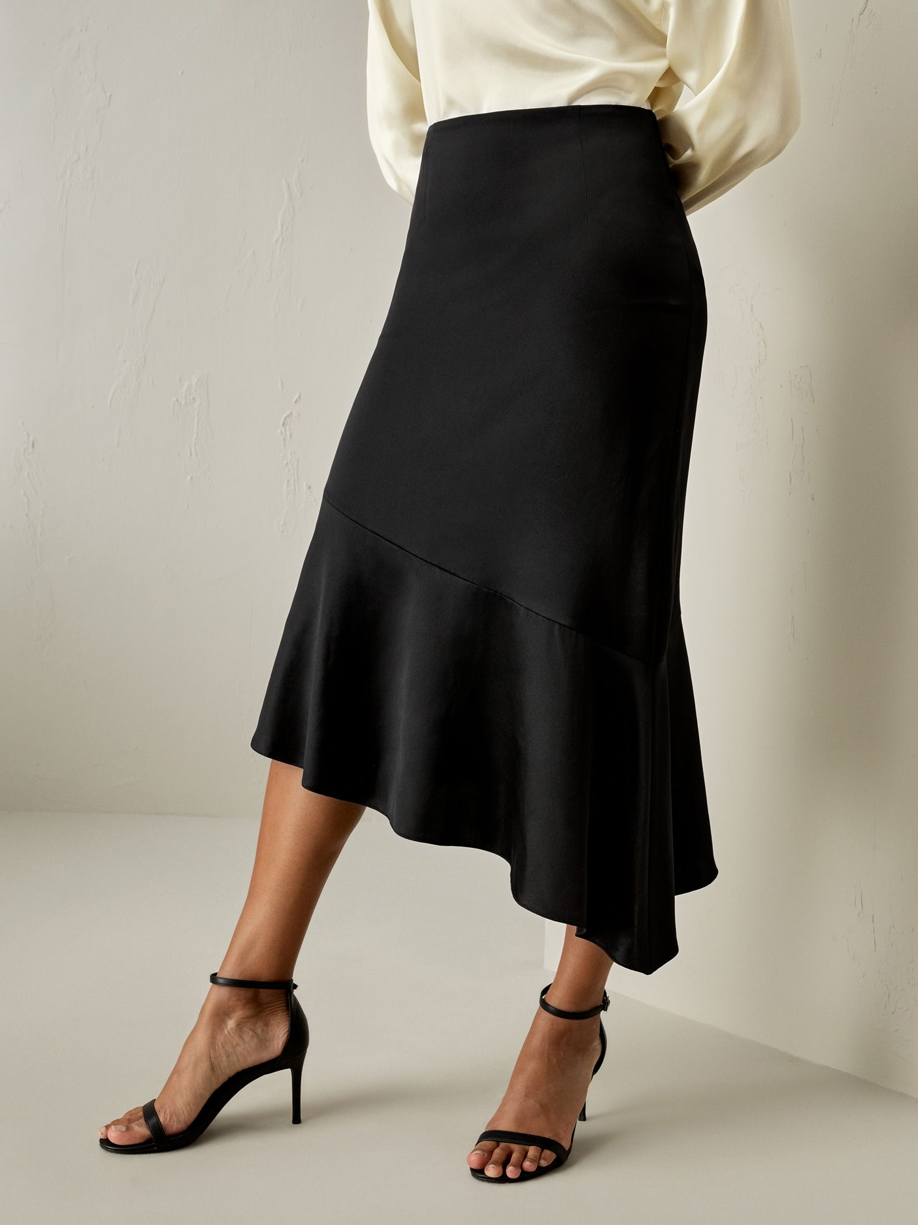 Silk Asymmetrical Fishtail Skirt