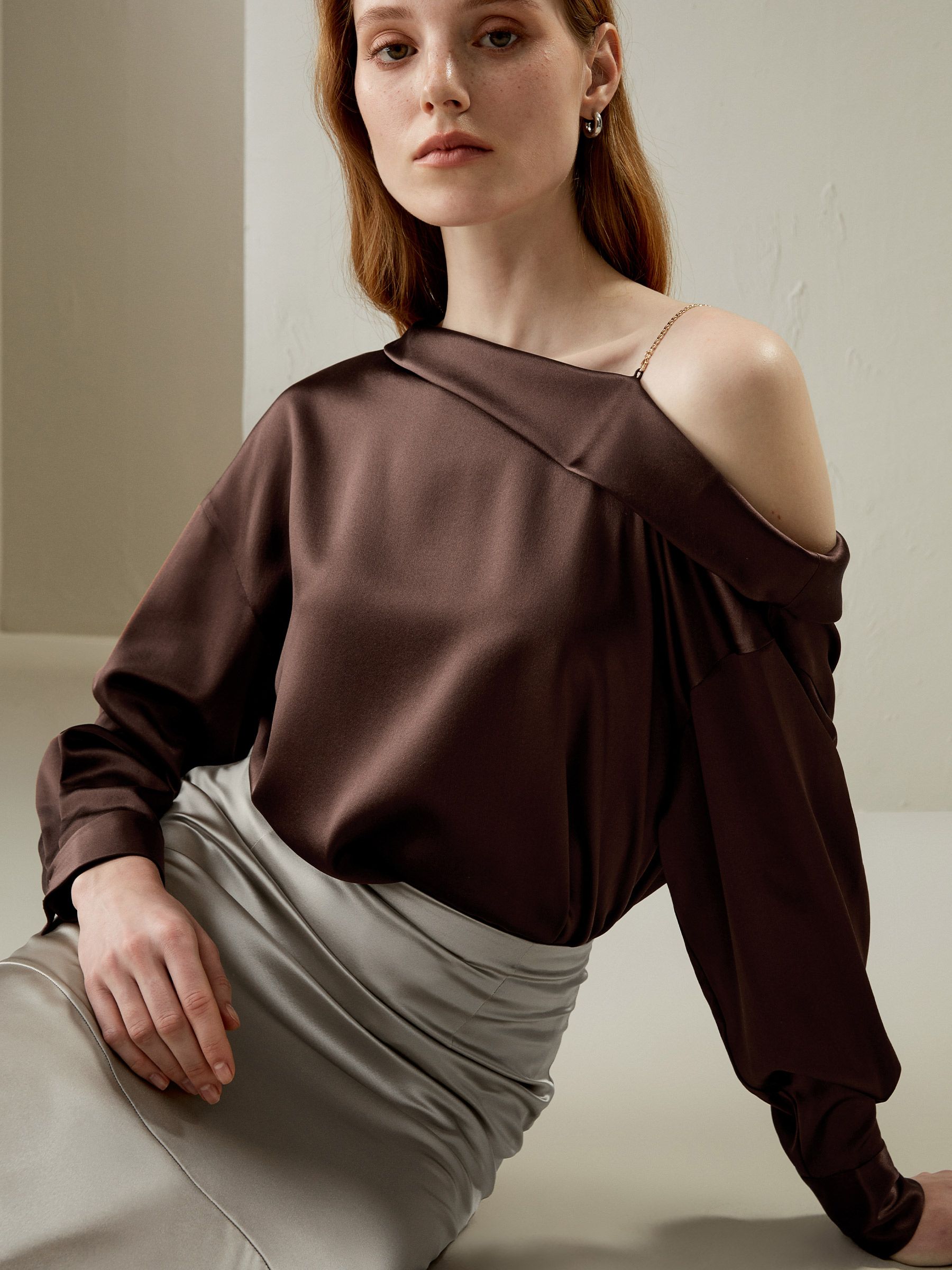 Silk Chic One-Shoulder Top