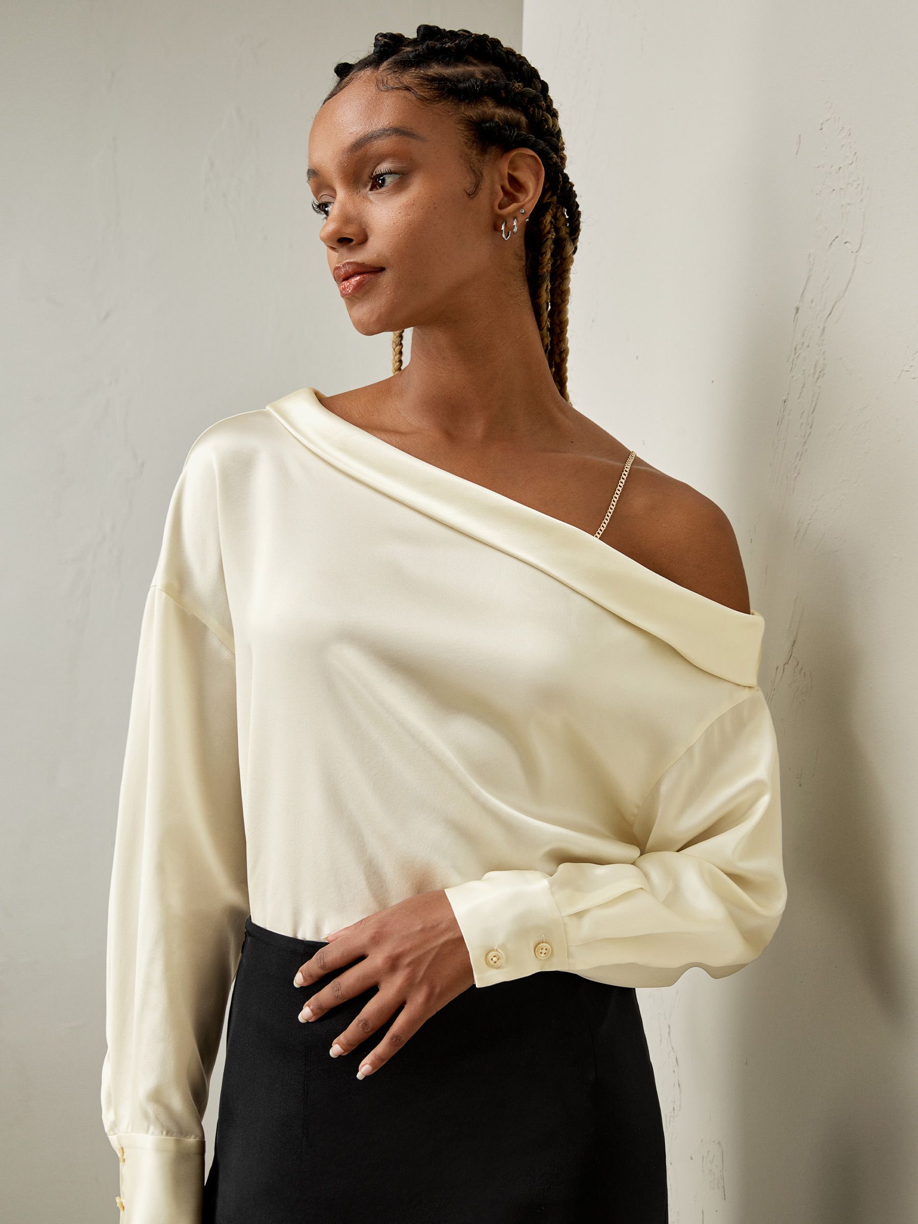 Silk Chic One-Shoulder Top