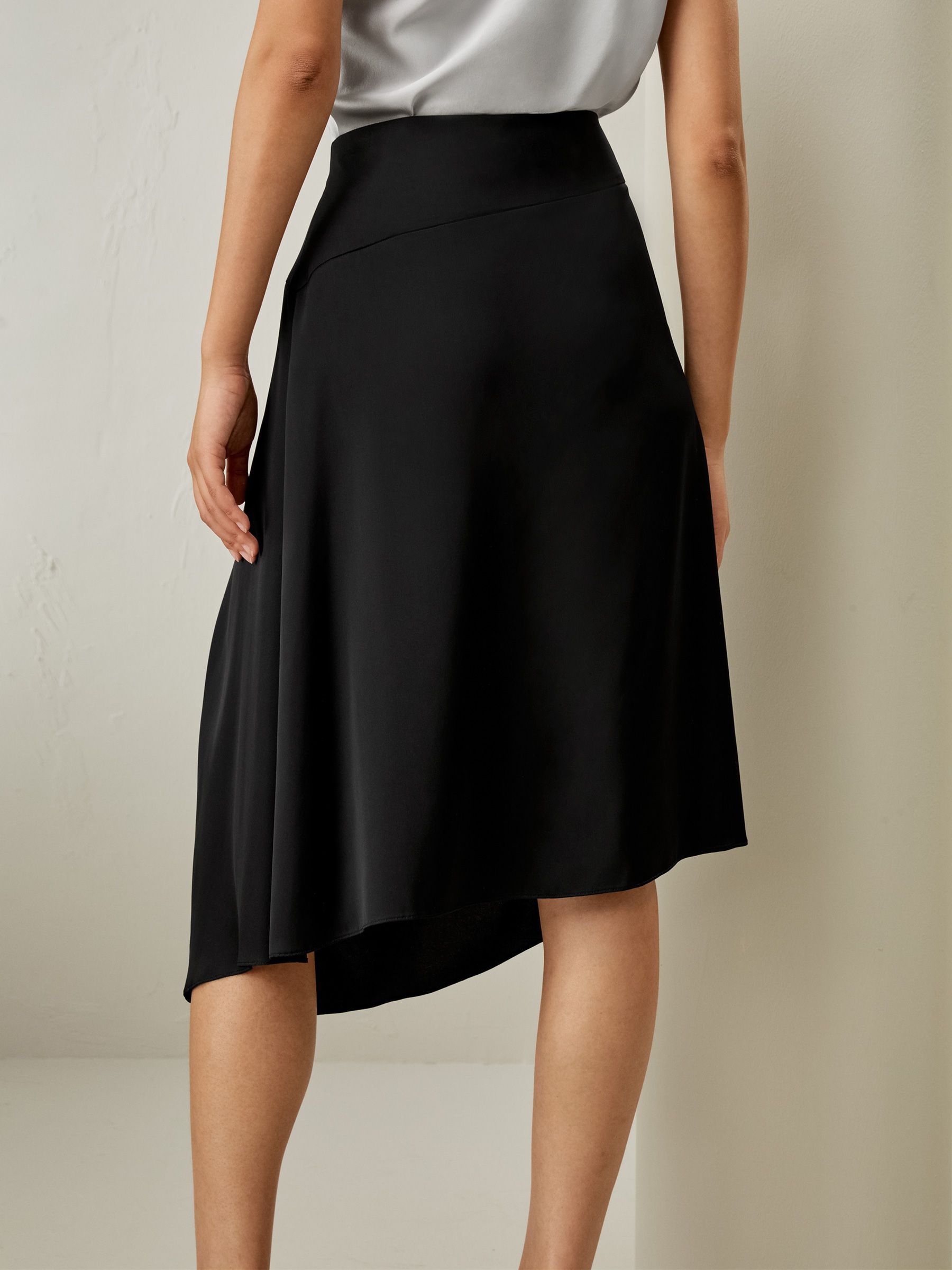 Versatile Asymmetrical Silk Skirt