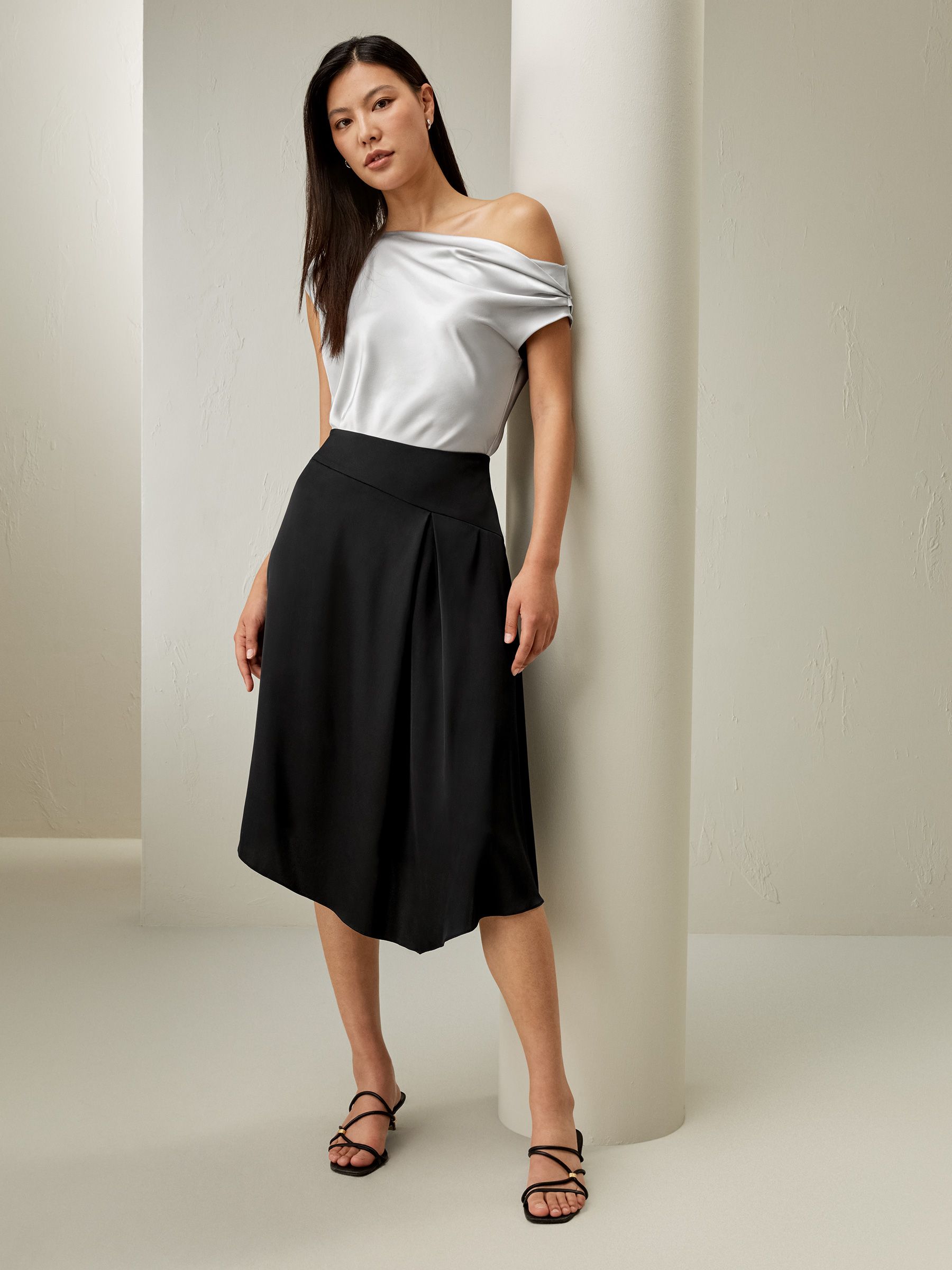 Versatile Asymmetrical Silk Skirt