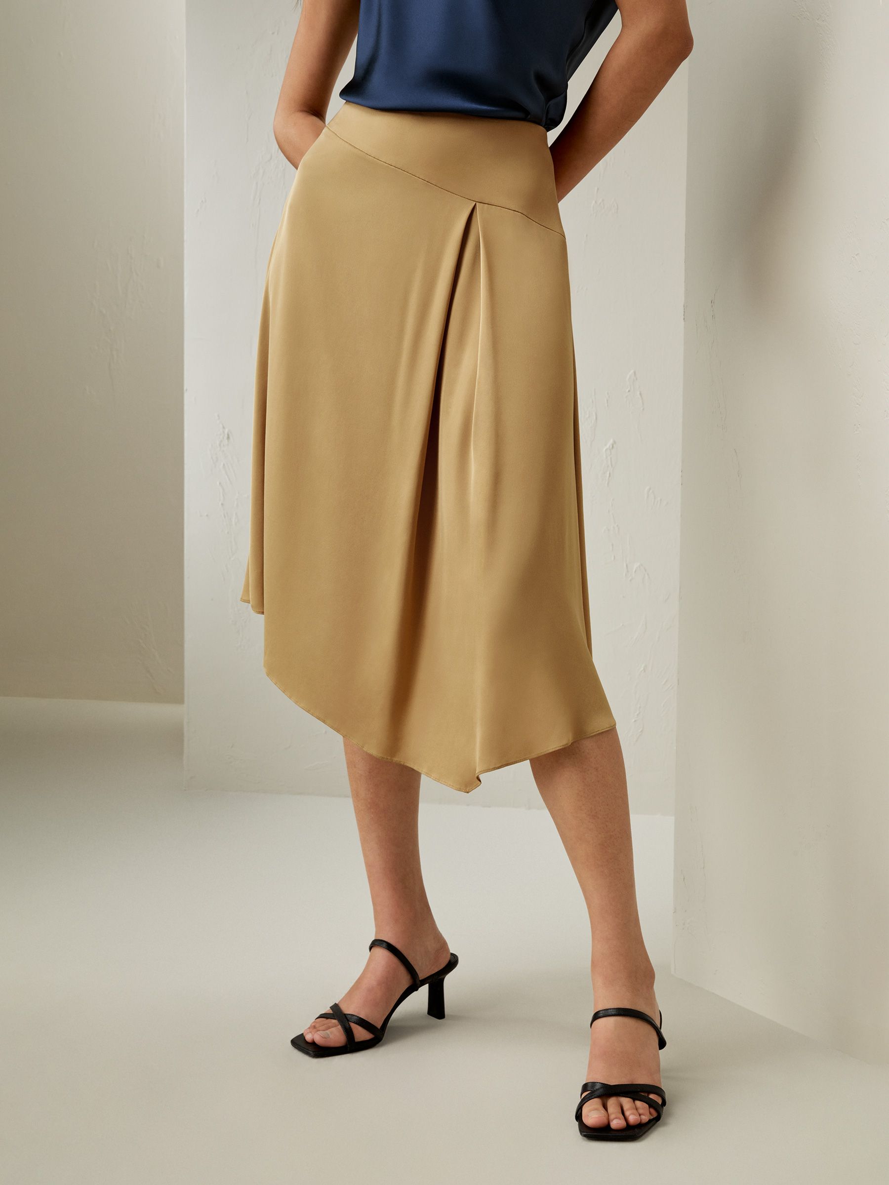 Versatile Asymmetrical Silk Skirt