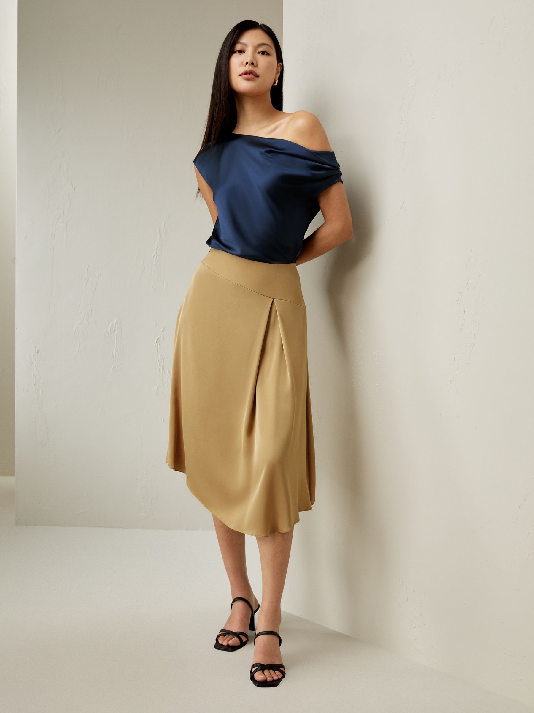 Versatile Asymmetrical Silk Skirt